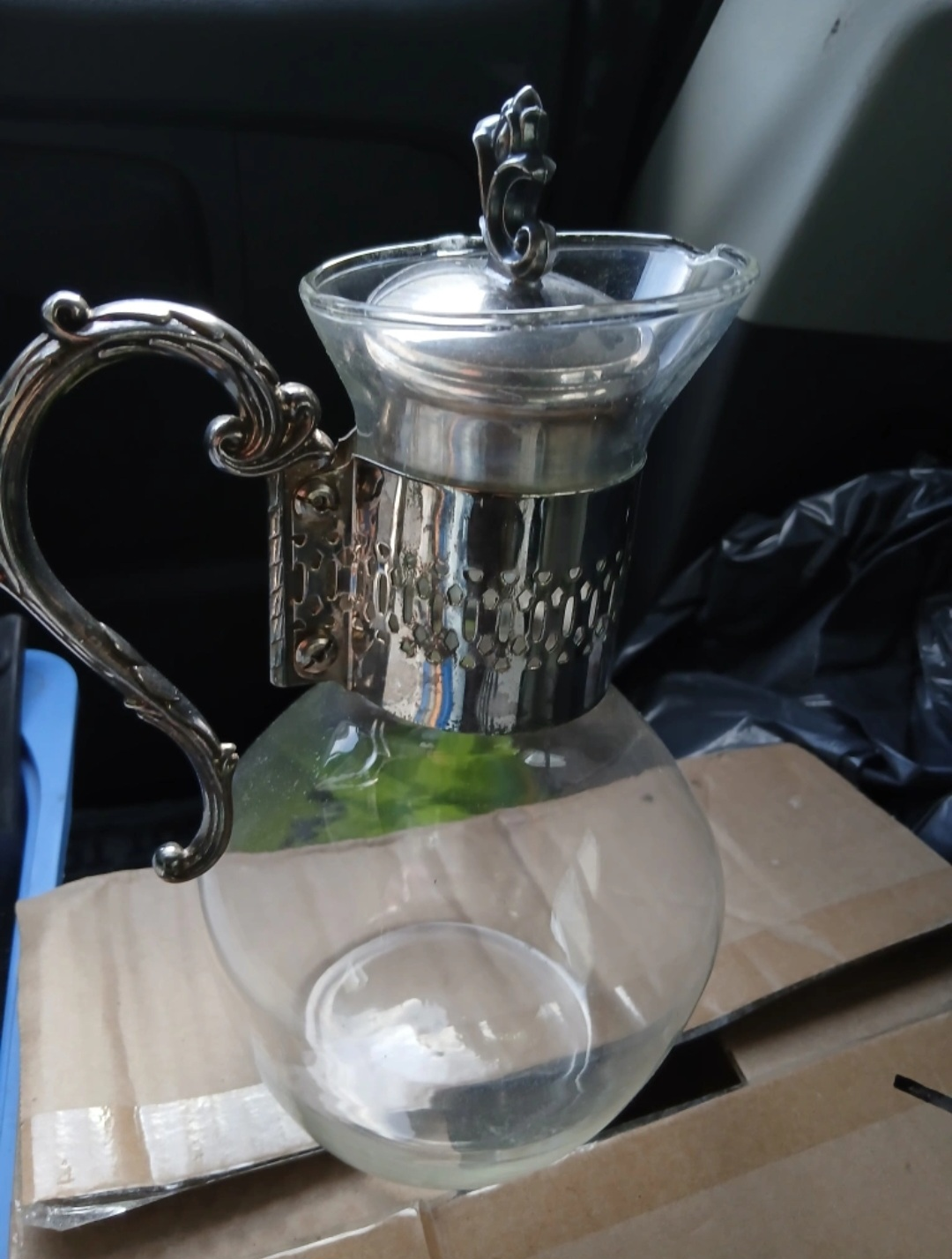Vintage Silver Plated and Glass Decanter