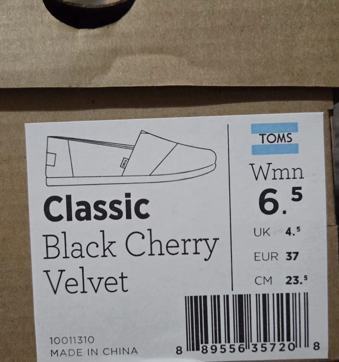 TOMS Classic Black Cherry Velvet Shoes - Women's 6.5 - photo 3