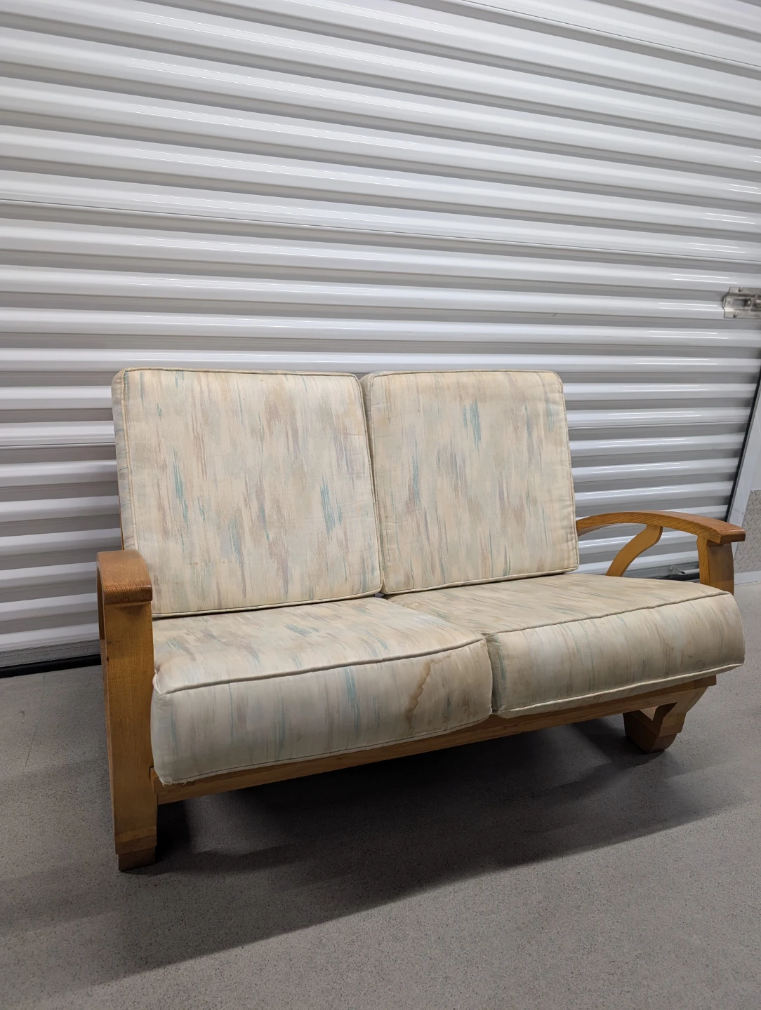 VINTAGE SOLID WOOD COUCH SOFA - photo 2