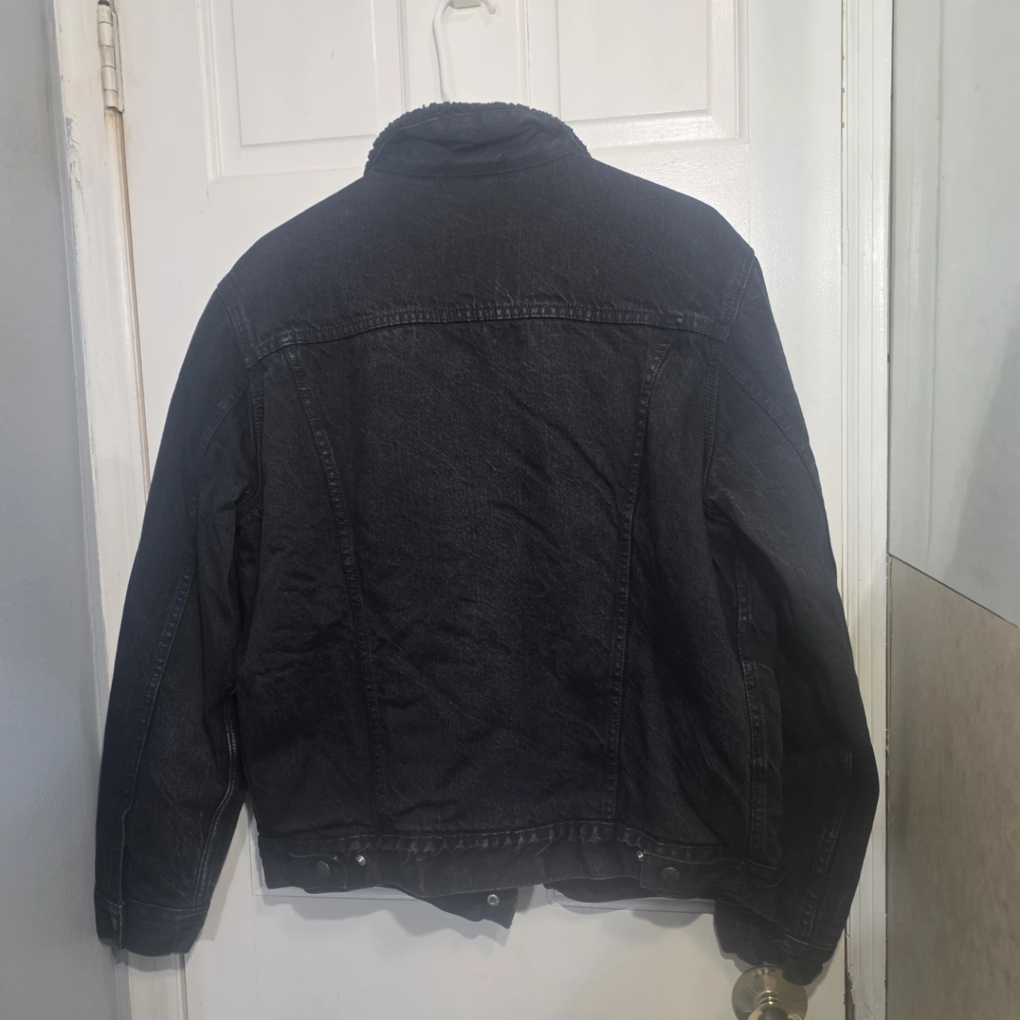 Levi's Premium Sherpa Lined Denim Trucker Jacket - Blk size M - photo 2