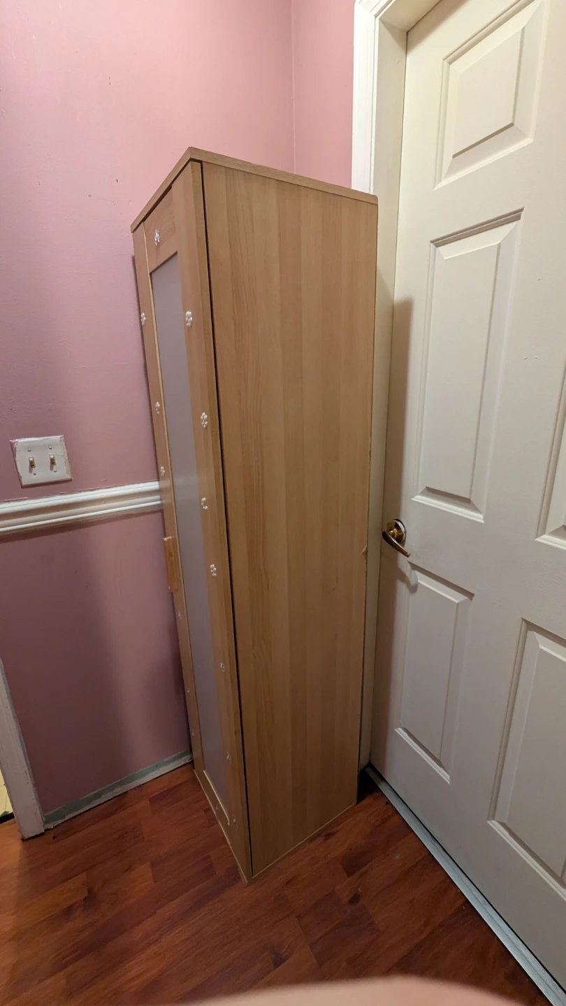 Tall Light Wood Storage Cabinet - photo 5