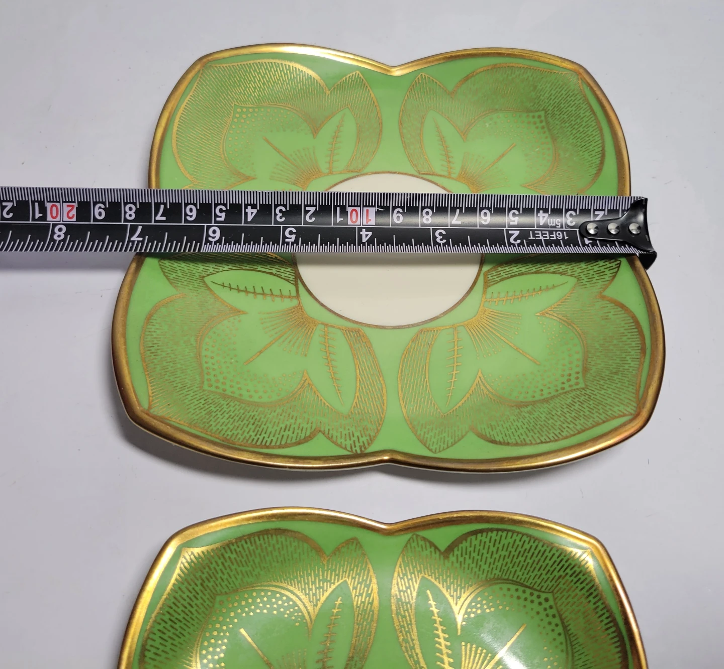 Vintage Green and Gold Teacup Set - photo 3