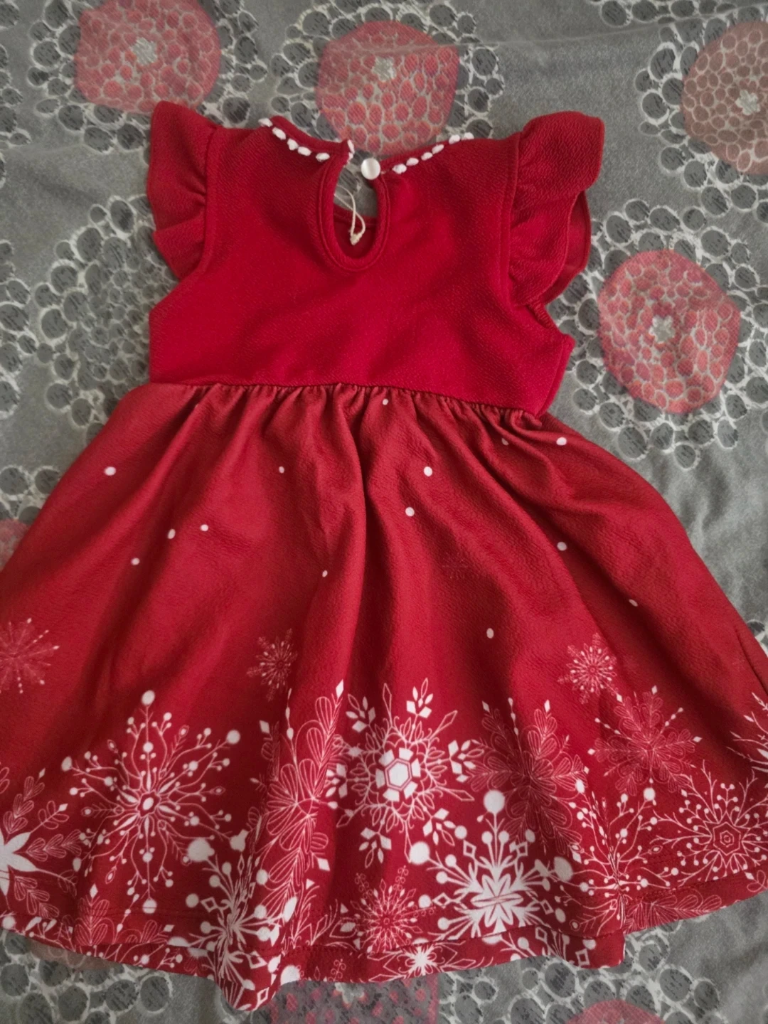 🏈 PatPat Red Snowflake Dress 12-18M - photo 3