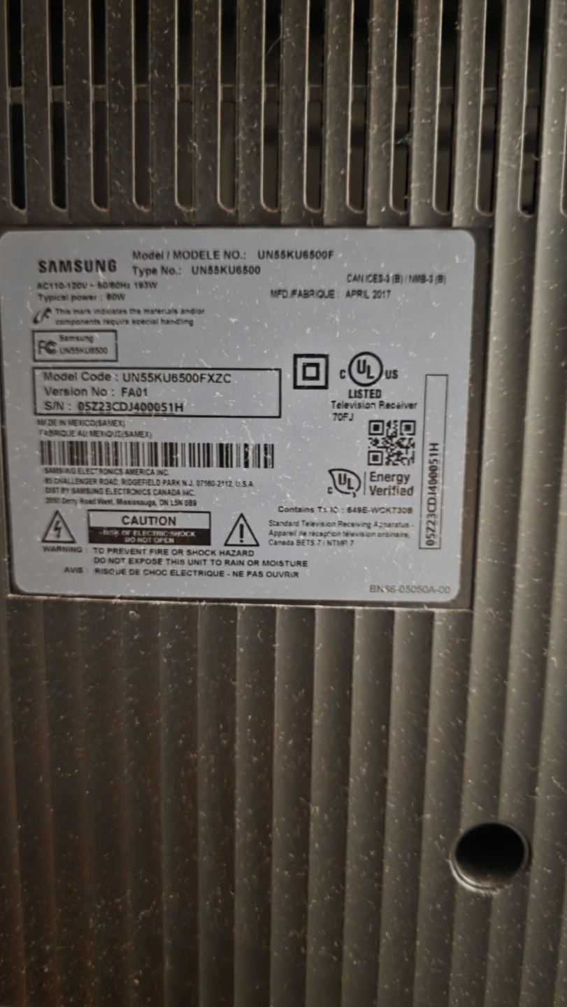 As IS samsung  tv UN55KU6500FXZC - photo 3