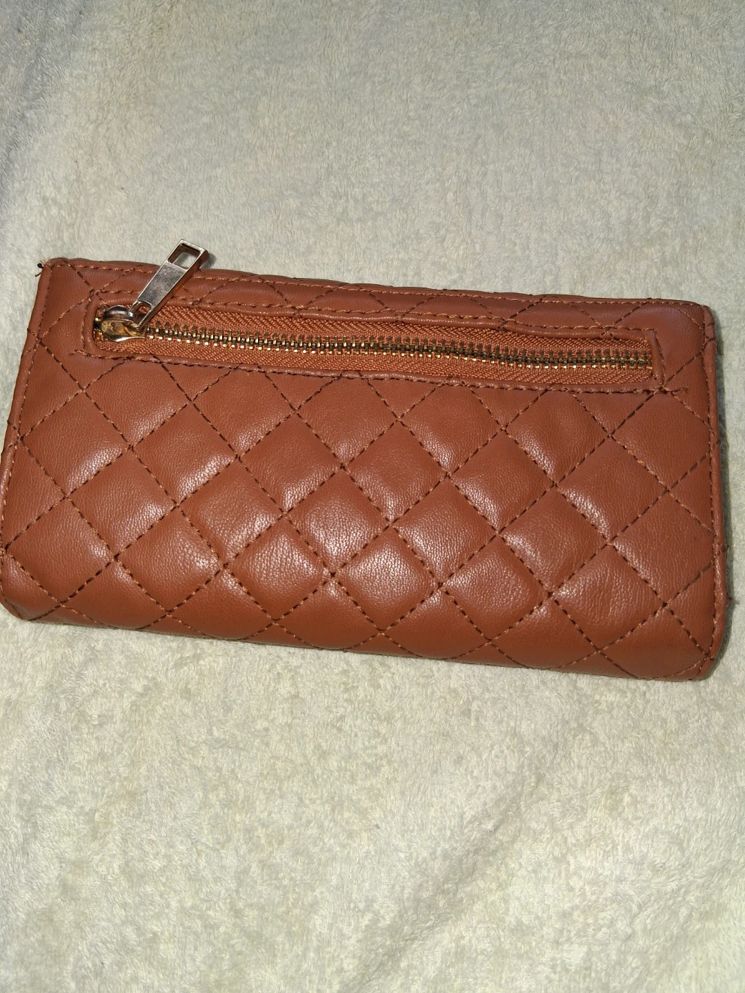 Quilted Brown Leather Long Wallet - photo 3