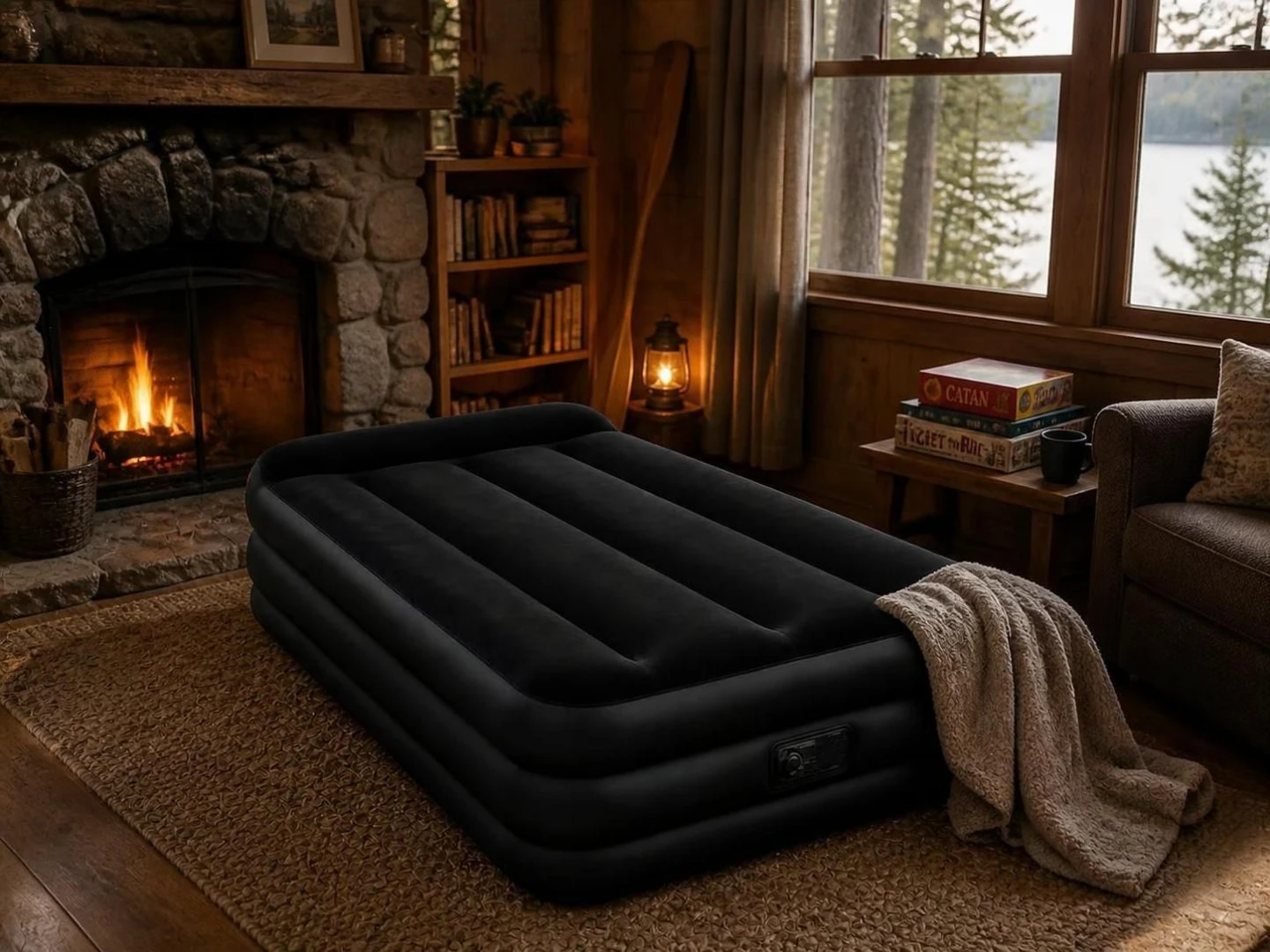 Outbound Twin Double-High Air Mattress w/ Built-In Pump & Pillow - photo 5