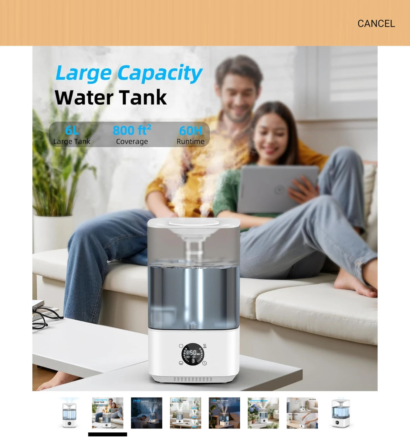 6L Humidifier with 3-level Mist Mode - photo 2
