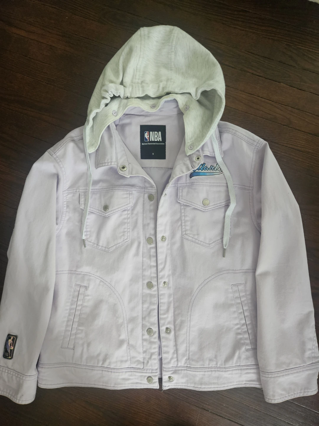 Size S Women's NBA Hooded Denim Jacket