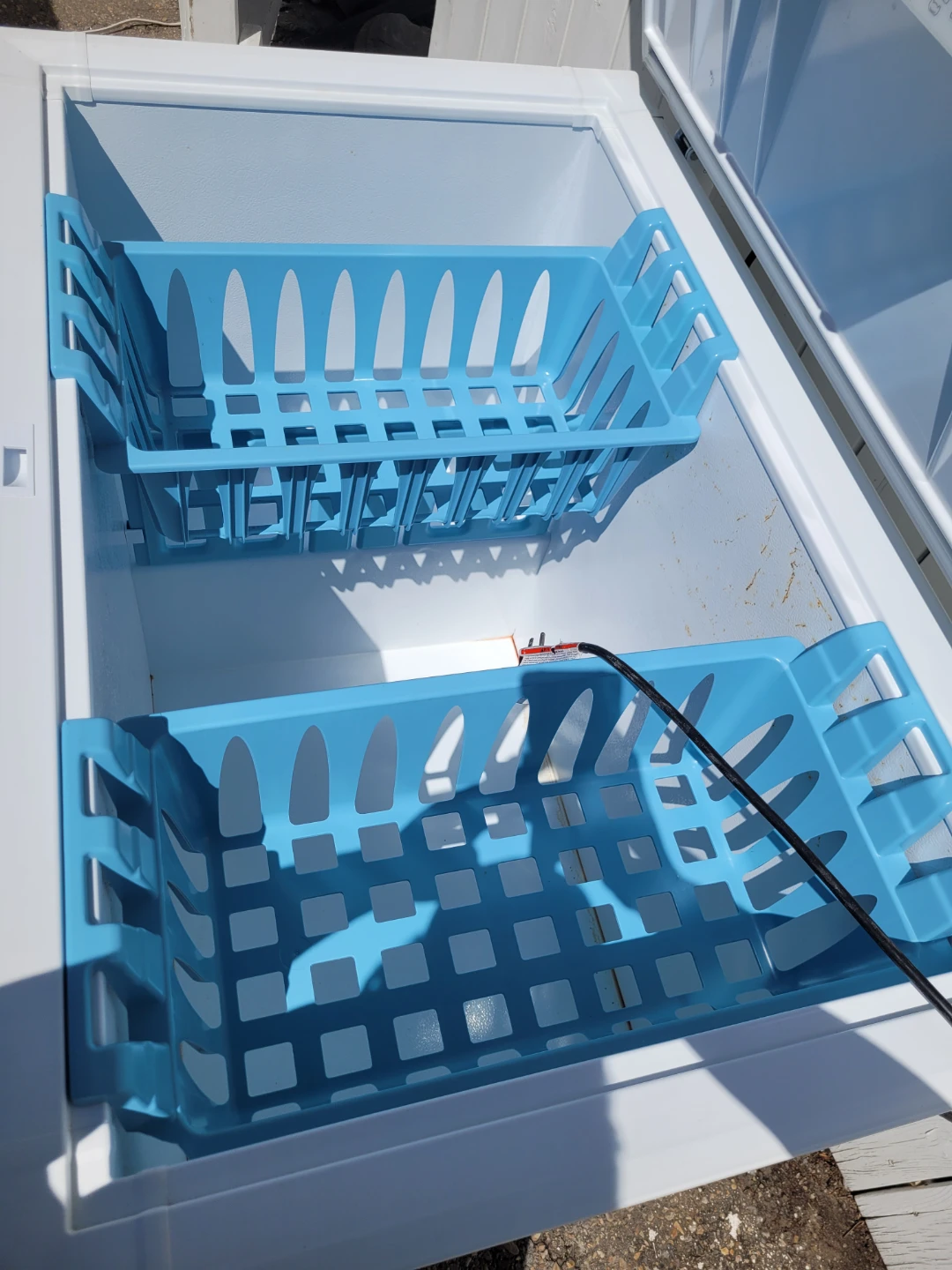 Beautiful Large White Chest Freezer with Blue Baskets - photo 3