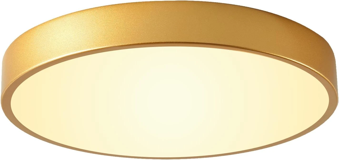 Hlinghtnet LED Flush Mount Ceiling Light, Gold 🏈