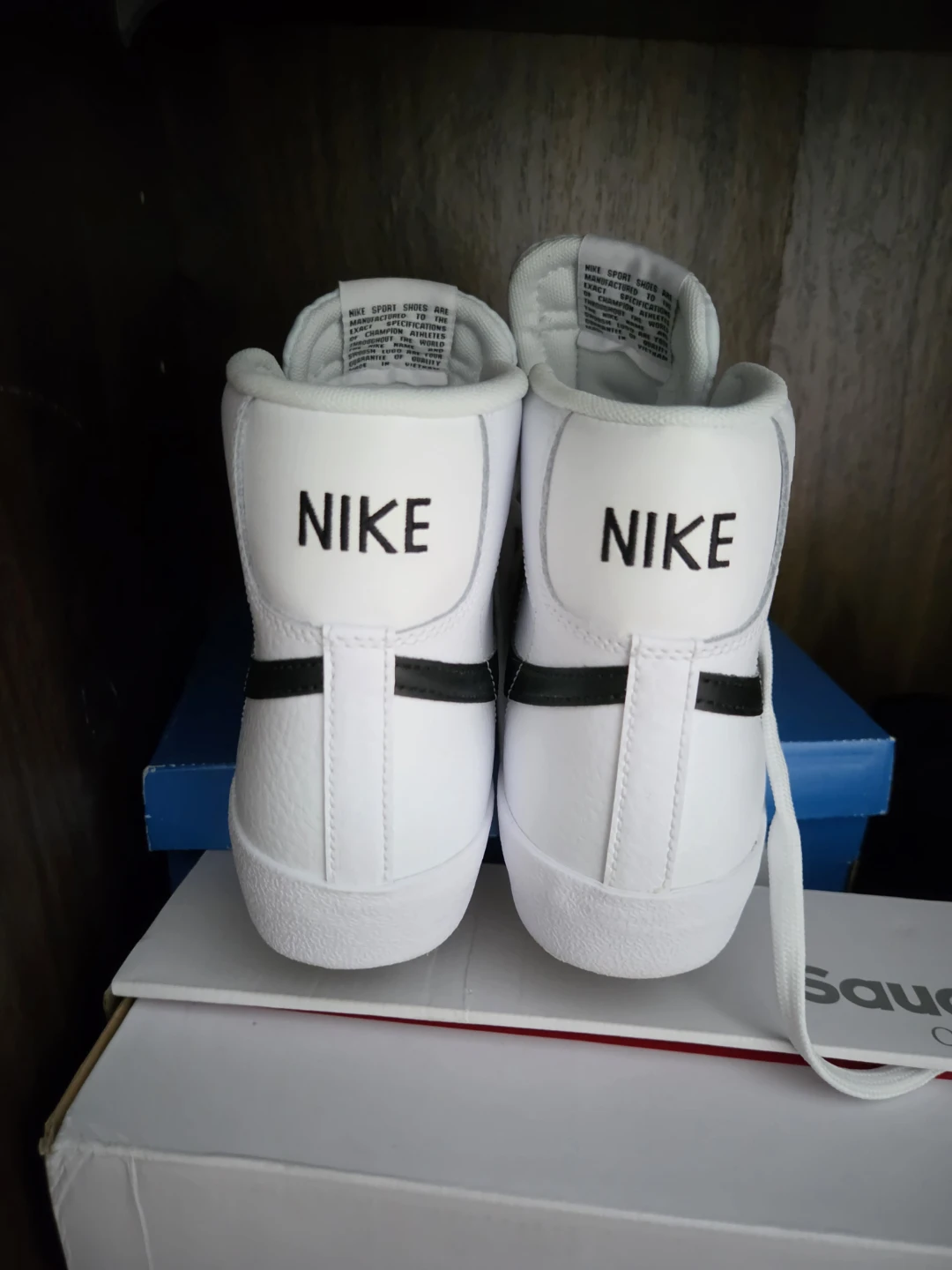 Youth 6.5 Nike Blazer Mid '77 White and Black Sneakers - photo 4