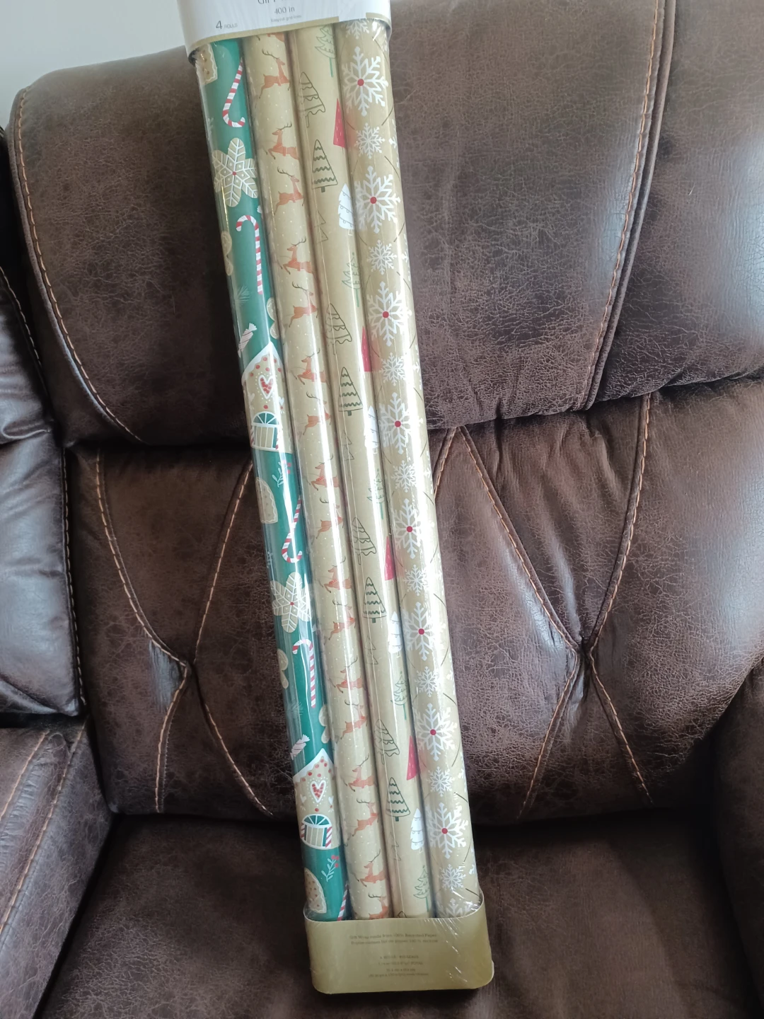 4-Roll Christmas Wrapping Paper Set