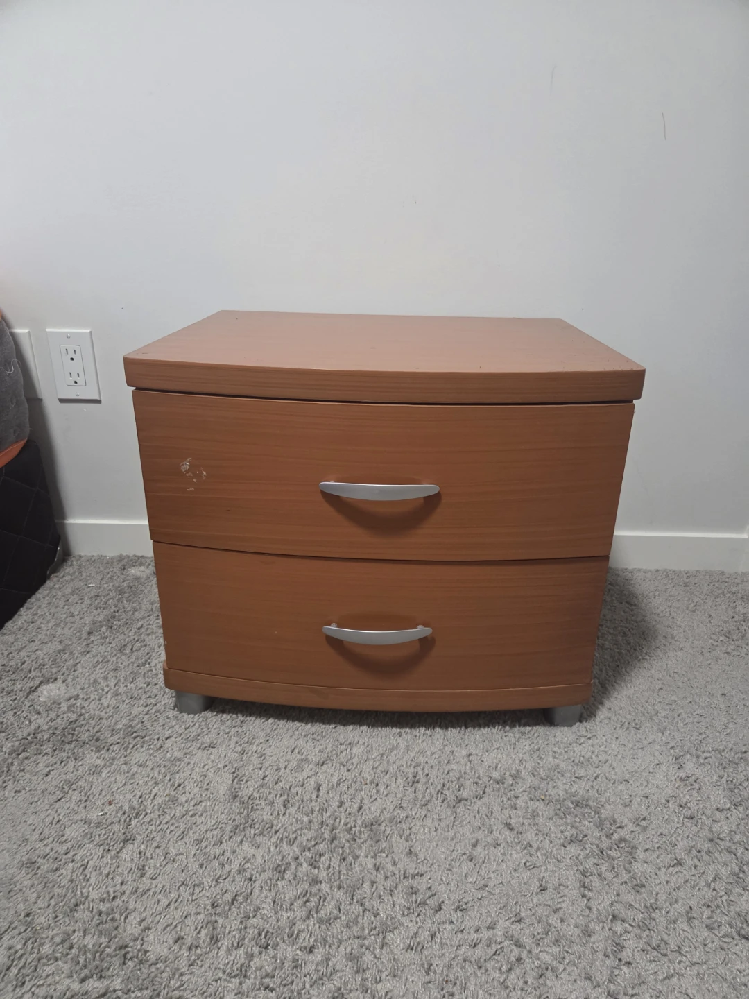 Wooden two-drawer nightstand