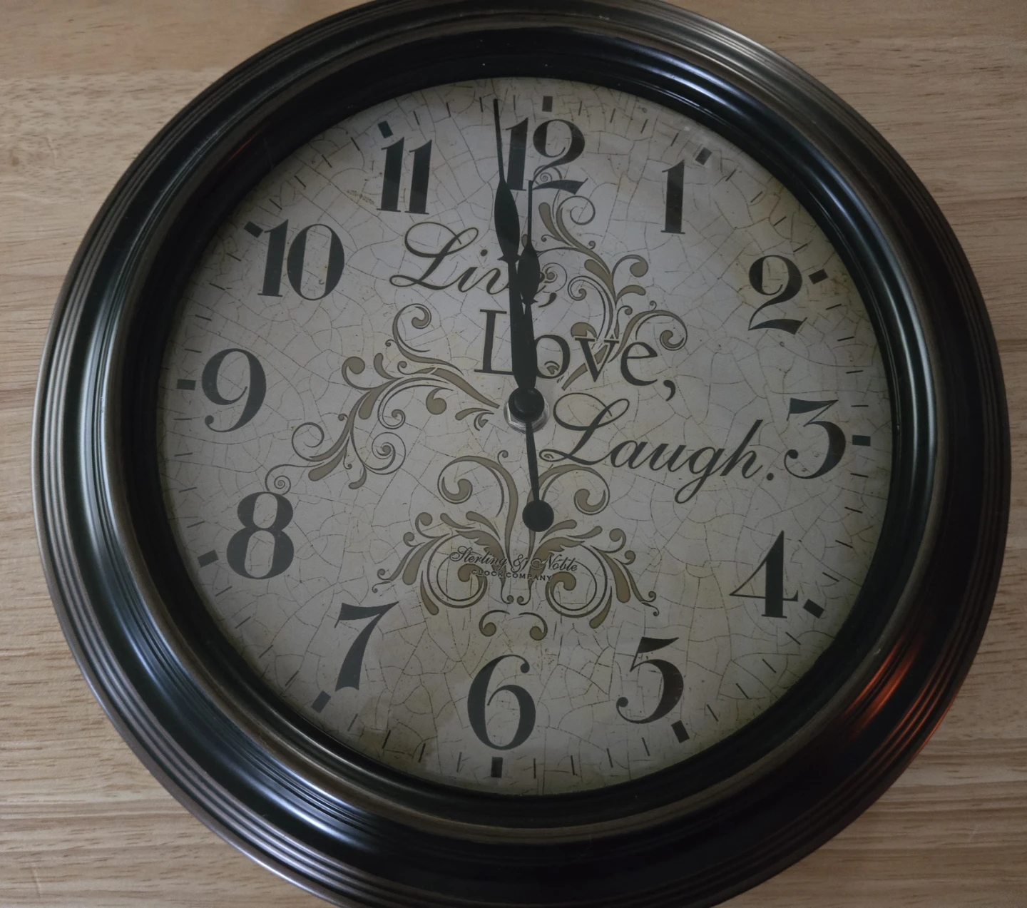 Sterling & Noble "Live Love Laugh" Wall Clock