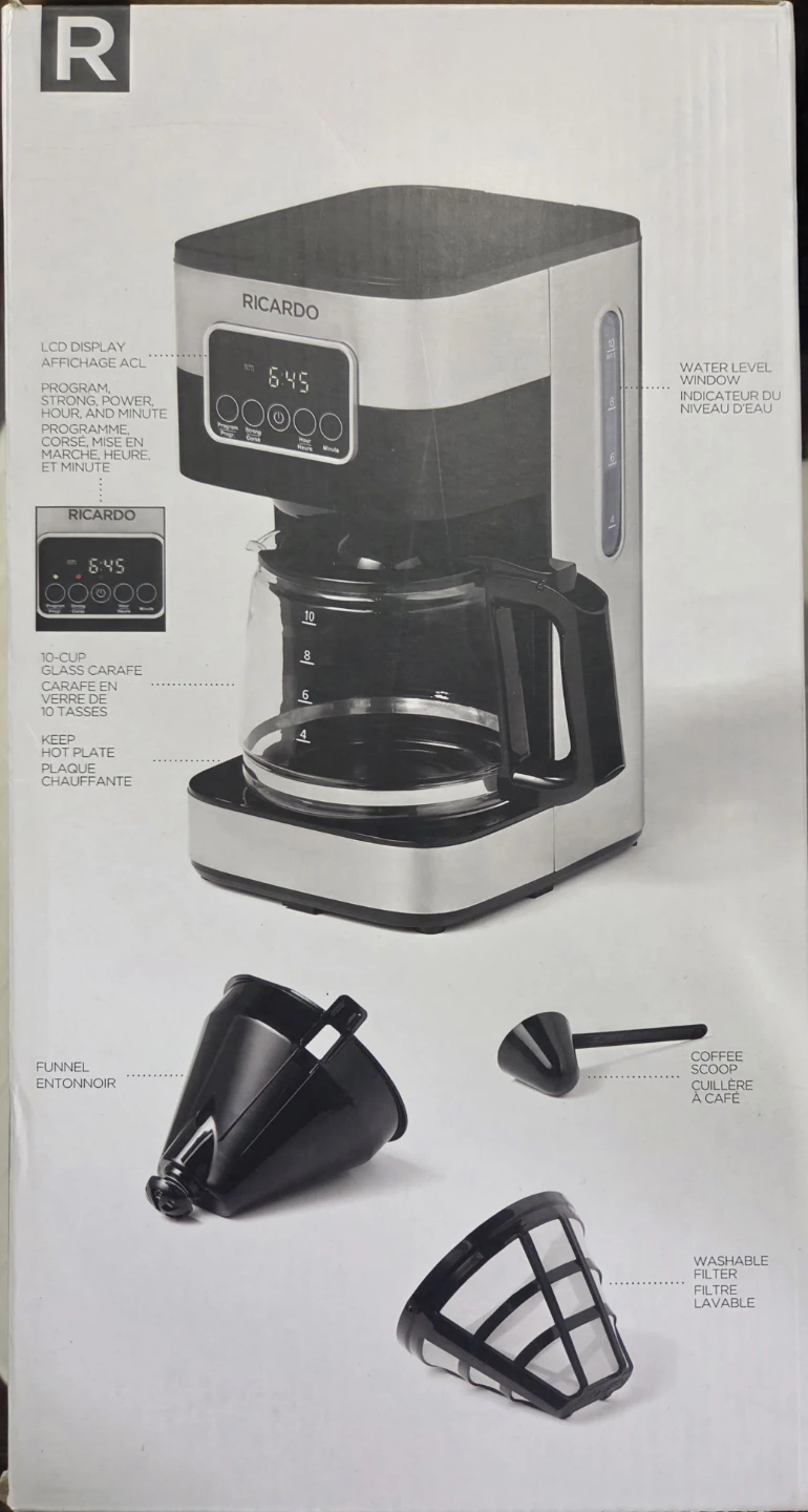 BRAND NEW! Ricardo 10-Cup Programmable Coffee Maker - photo 2