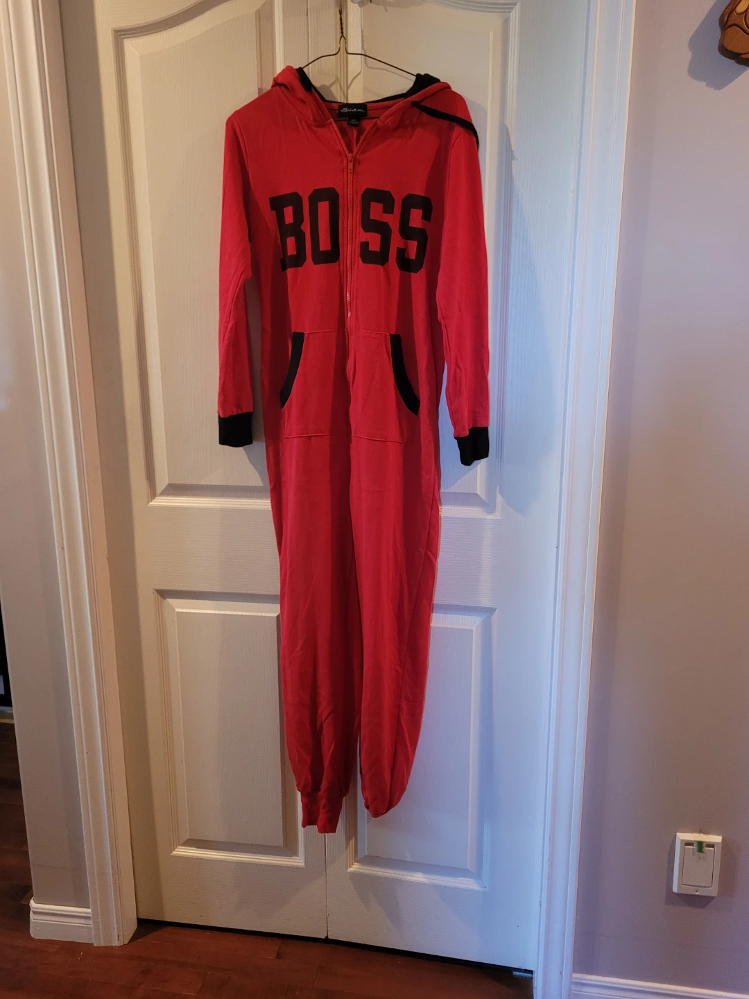 Red BOSS Hooded Onesie Pajamas - photo 2