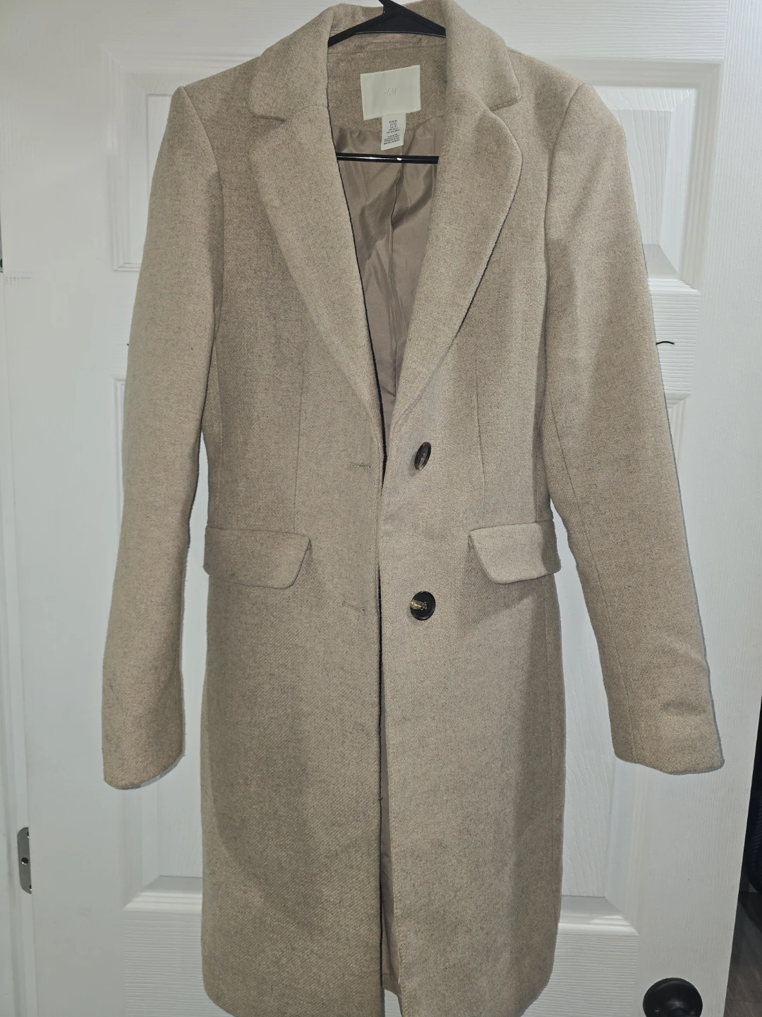H&M Tan Wool-Blend Coat Size XS