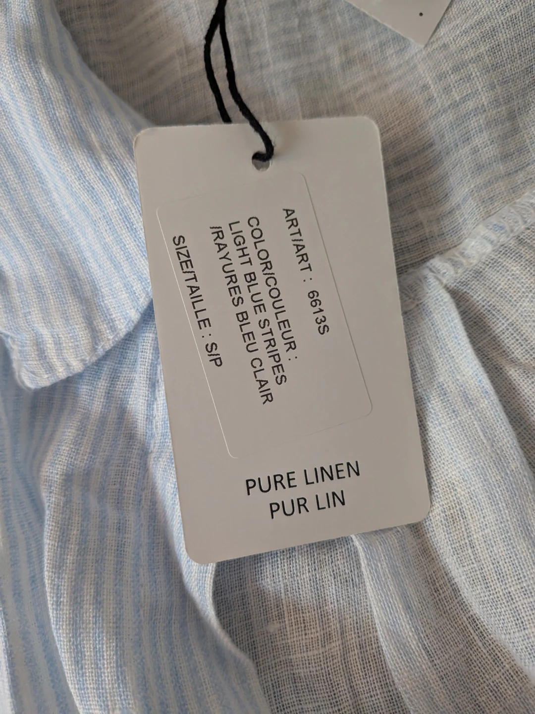 Rosemarine Striped Pure Linen Shirt - Size Small - photo 4