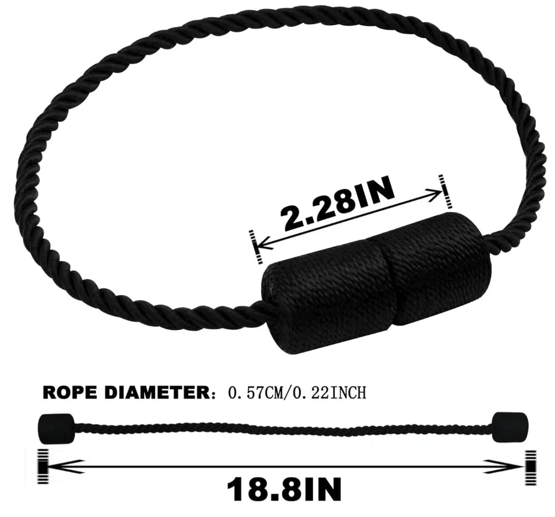 Black Magnetic Curtain Tieback, Curtain Holders (4-Pack) - photo 2