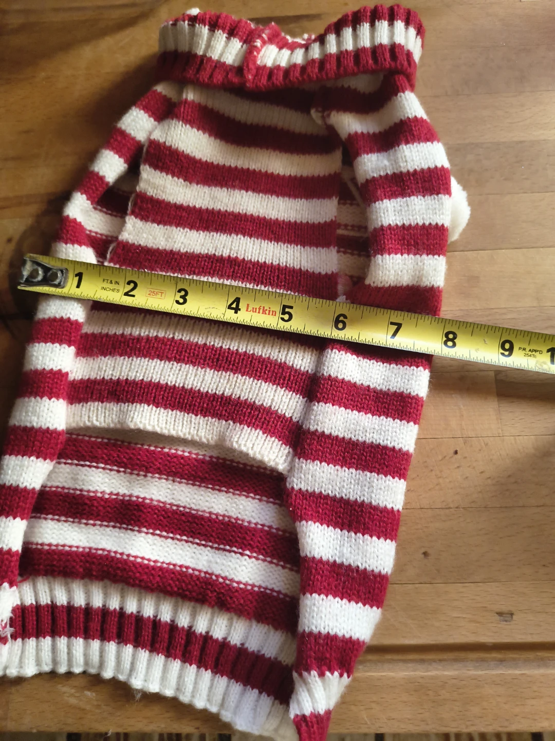 Red and White Striped Santa Dog Sweater - photo 4