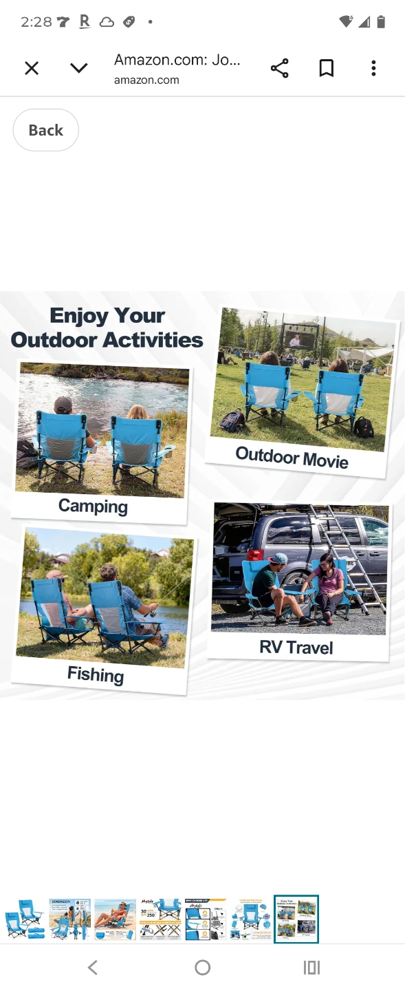 Joyfair High Back Beach Camping Chair, 2 Pack - photo 5