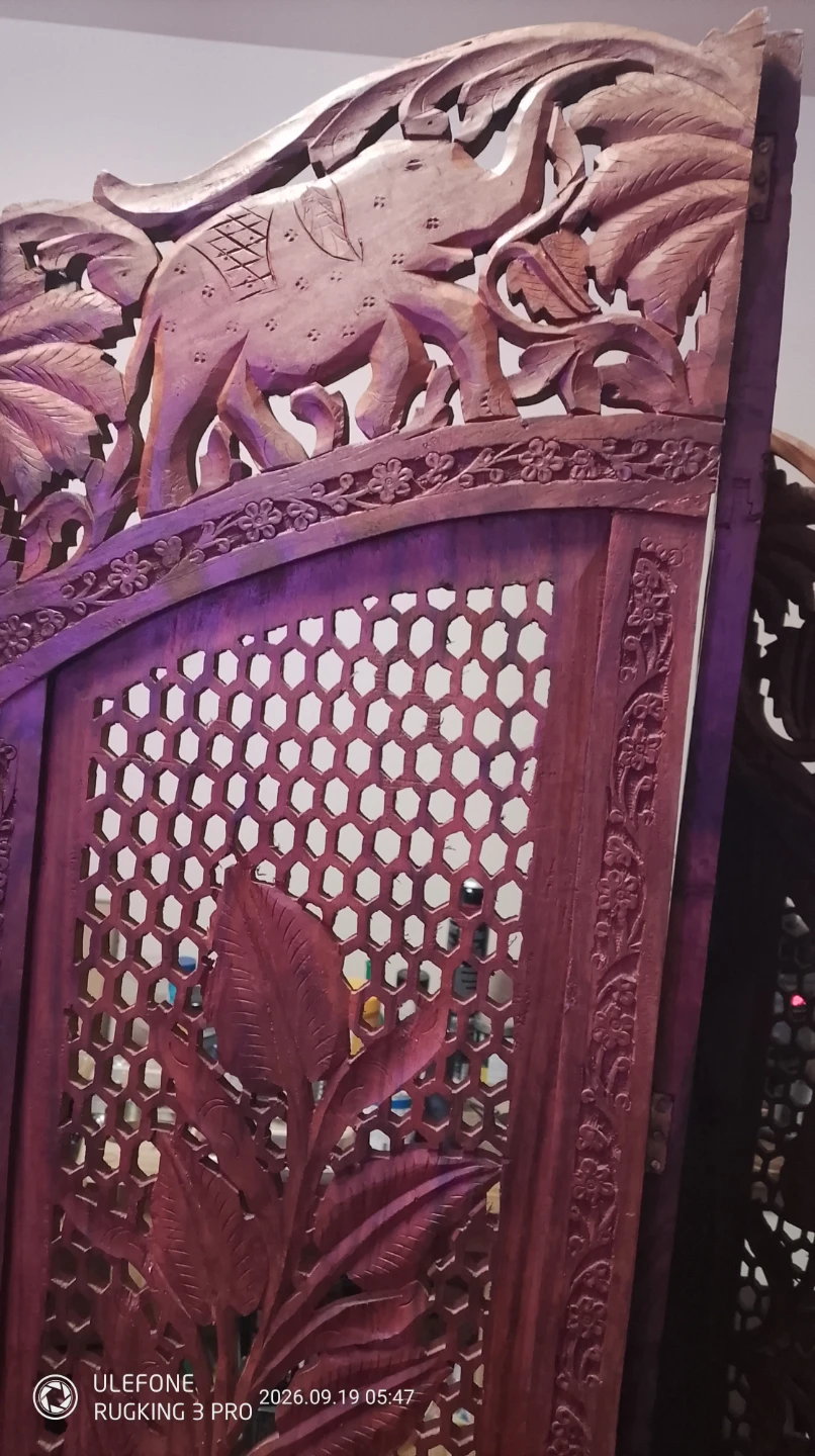 Carved Wooden Room Divider - photo 4