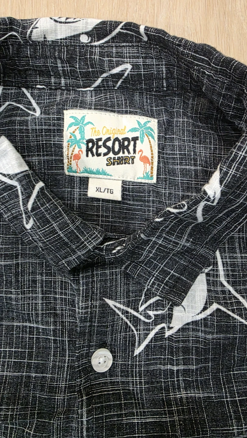 Resort Shirt Mens XL Shark Print Button-Up - photo 4