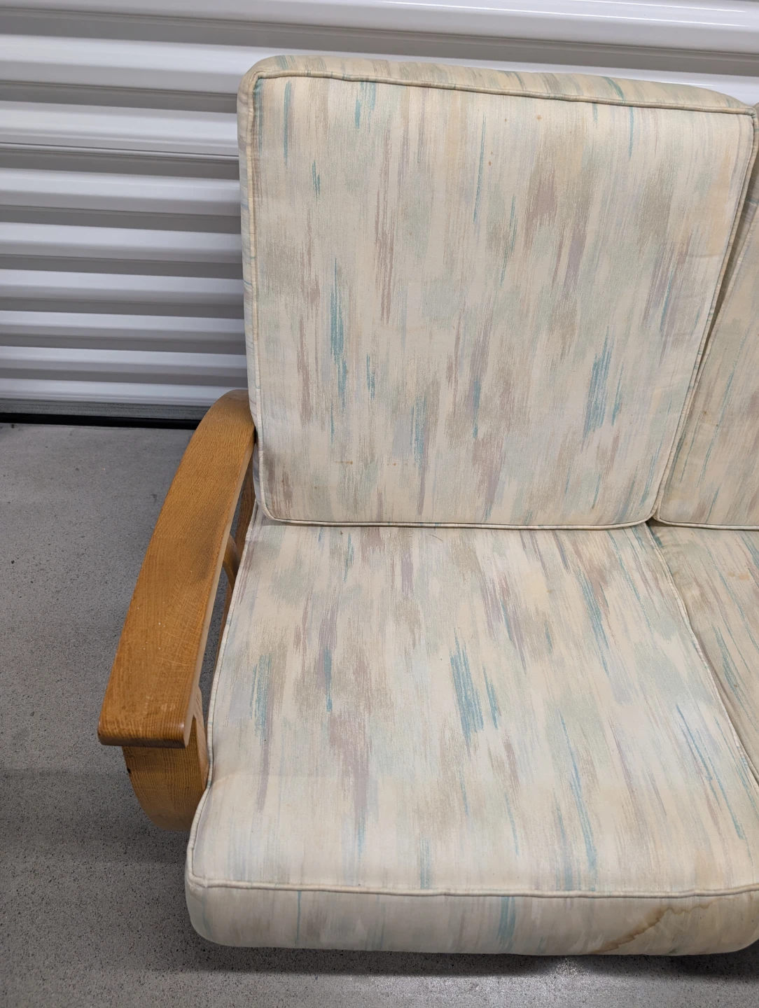 VINTAGE SOLID WOOD COUCH SOFA - photo 3
