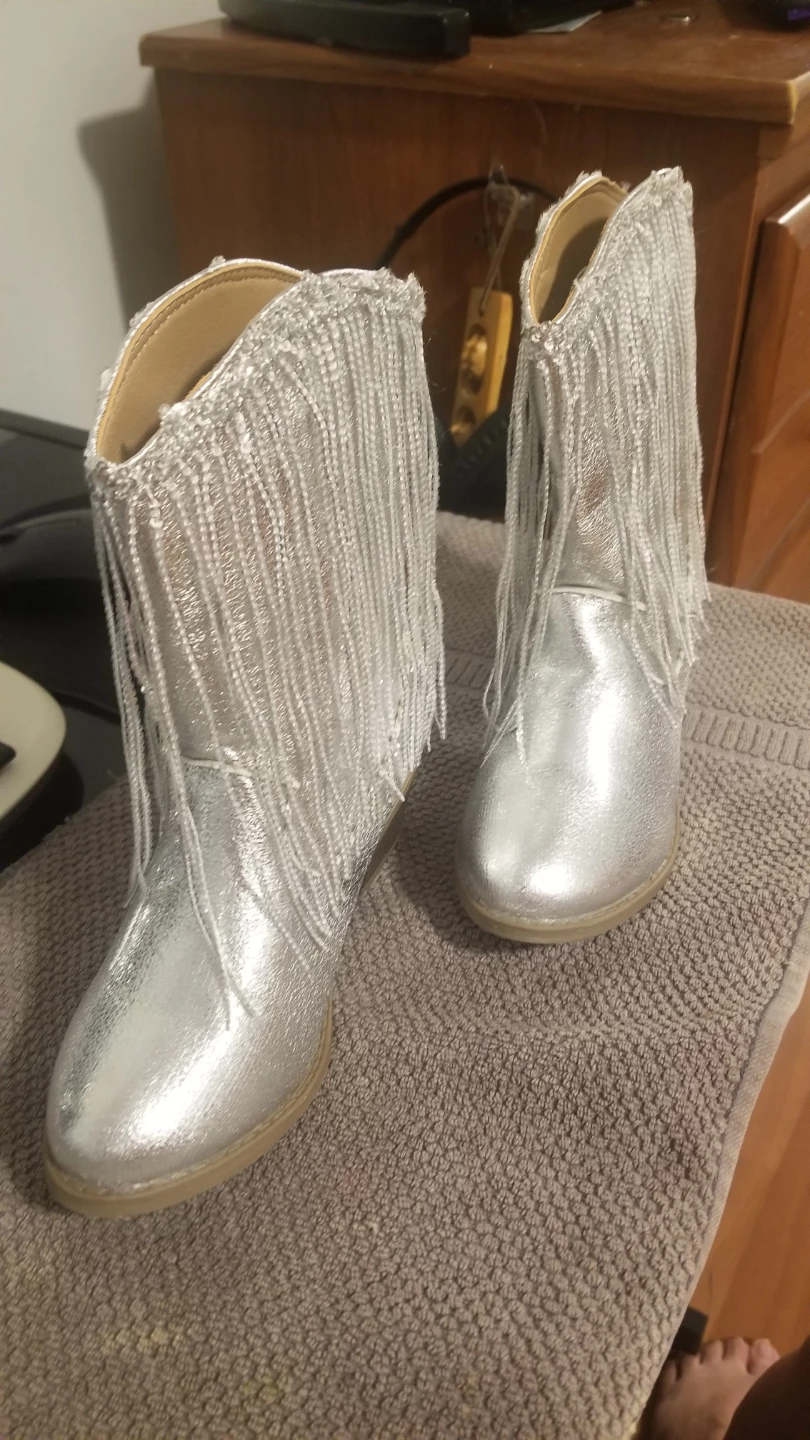 Silver Fringe Western Boots - photo 2