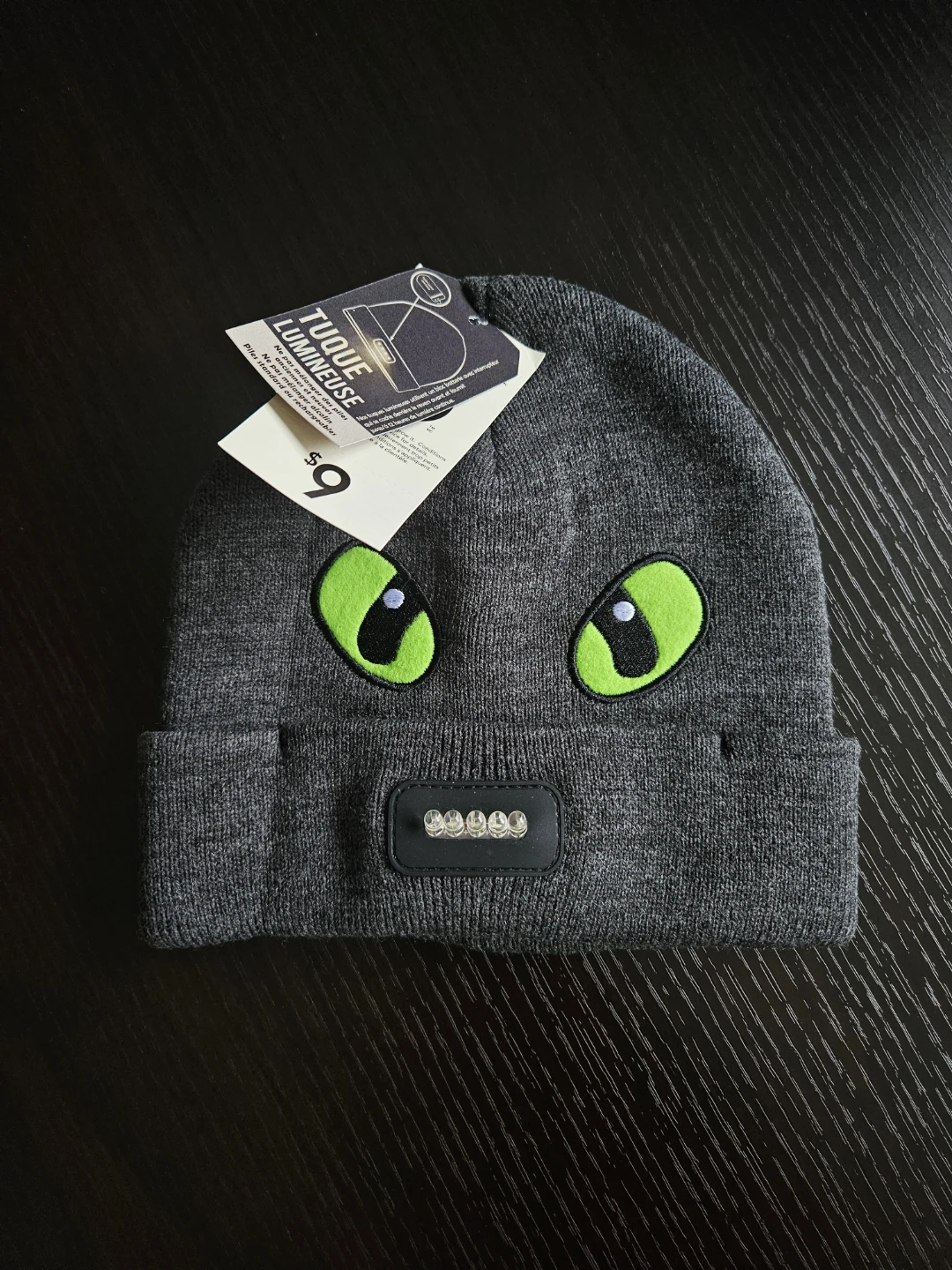 Light-Up Toque with Green Eyes (2/3T New with Tags)
