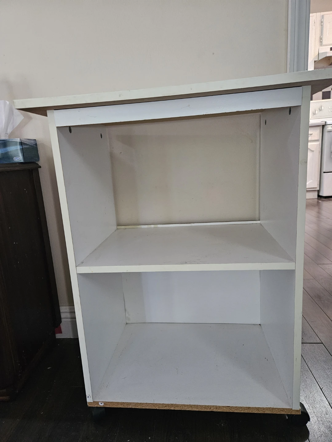 Microwave Stand White storage unit with wheels - photo 2