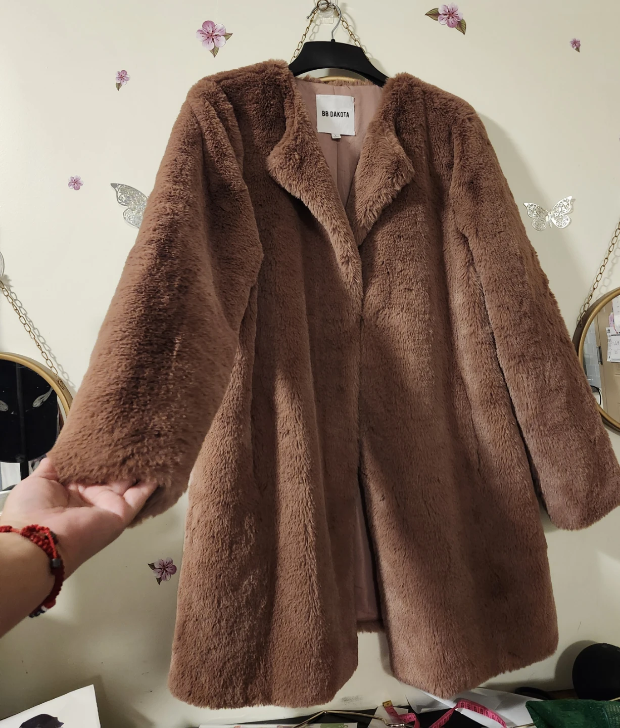 BB Dakota Brown Faux Fur Coat