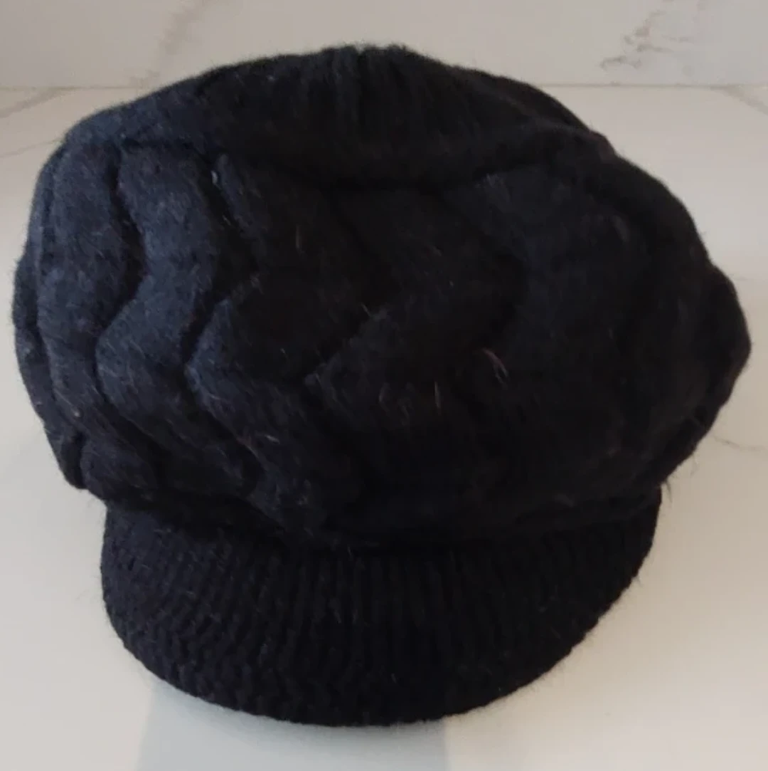 Black Knit Visor Hat - photo 2