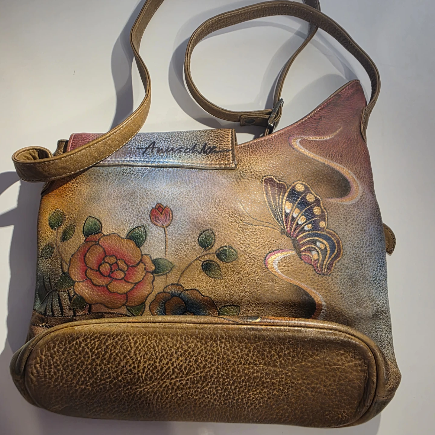 Anuschka Hand-Painted Genuine Leather Crossbody Bag - photo 2