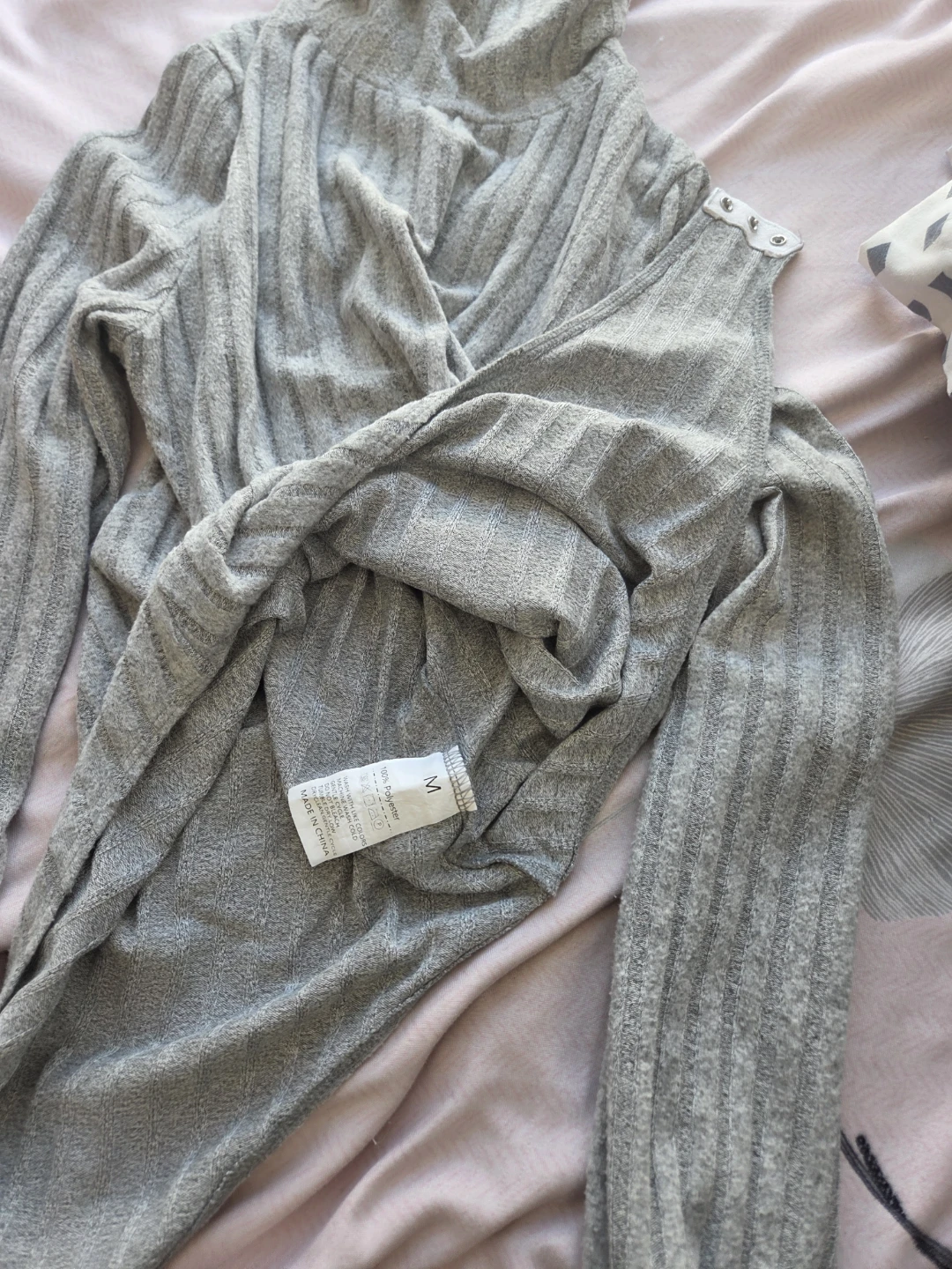 Grey Ribbed Turtleneck Bodysuit - photo 3