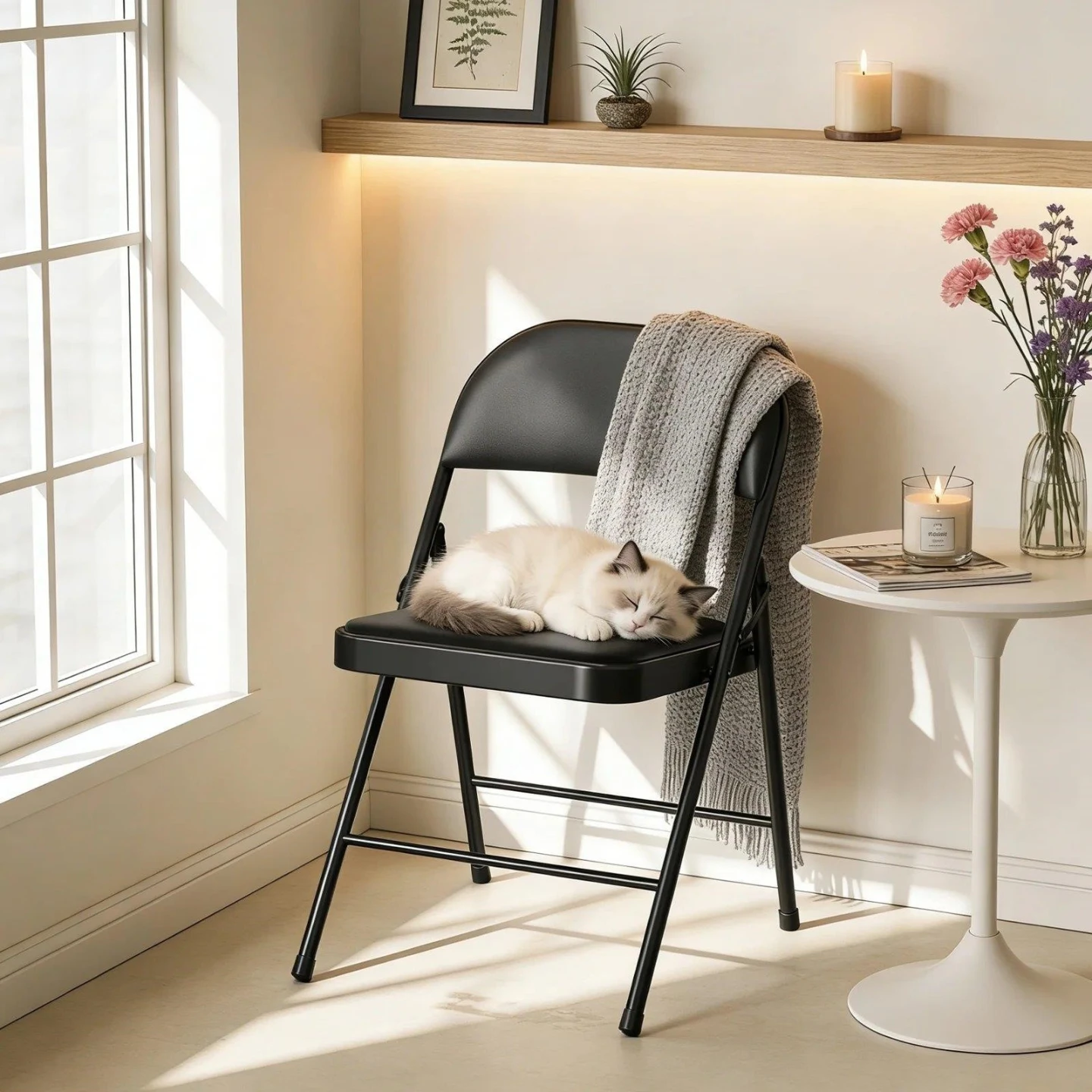 New>> Black Folding Chair - photo 4