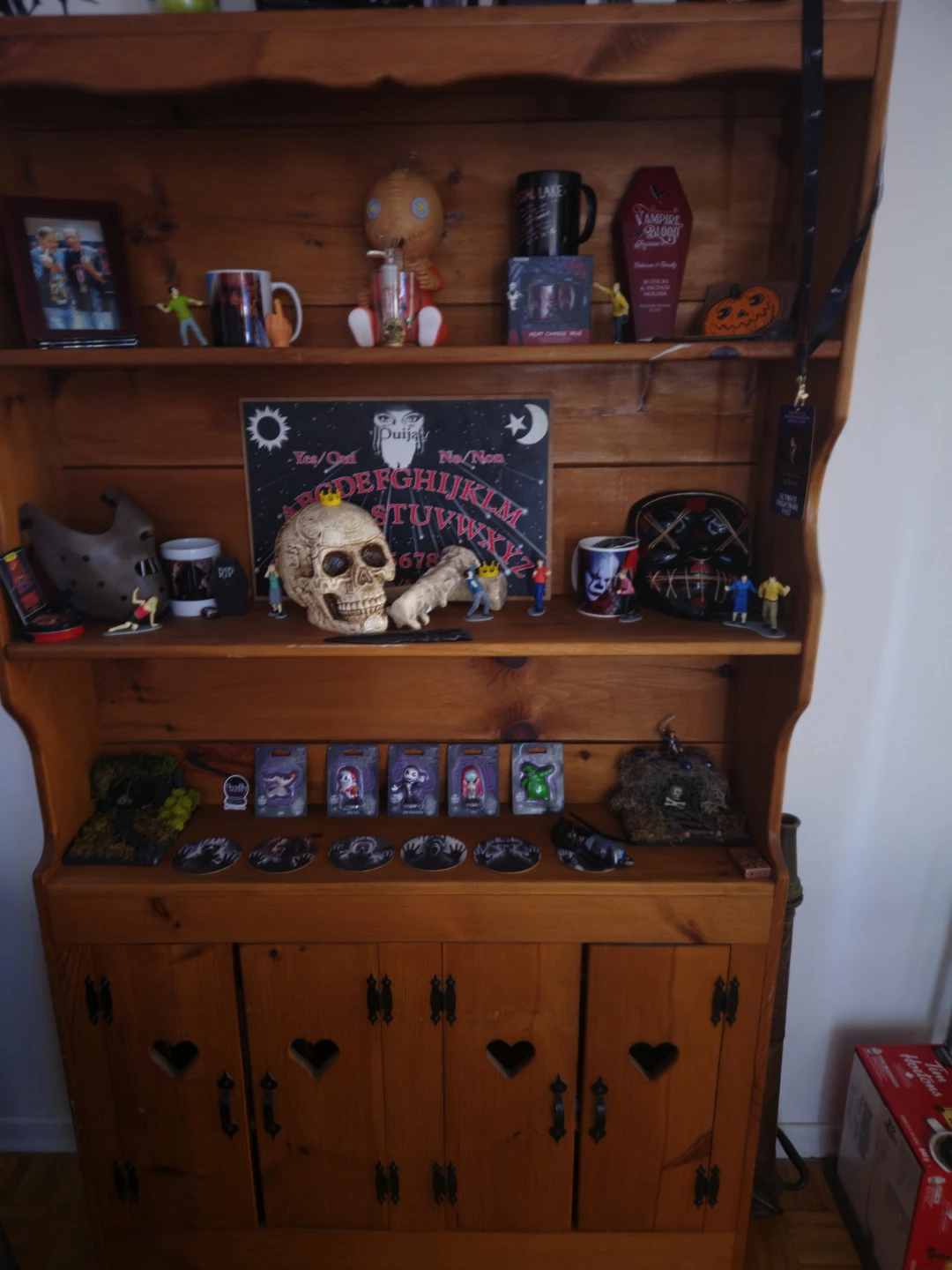 Rustic Wooden Hutch Display Cabinet