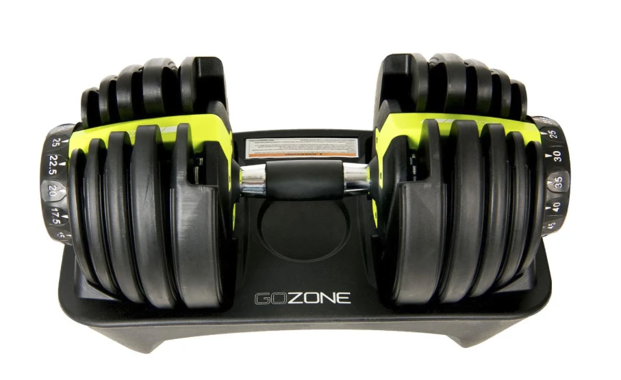 GoZone 10lb-52.5lb Single Adjustable Dumbbell – Black/Green