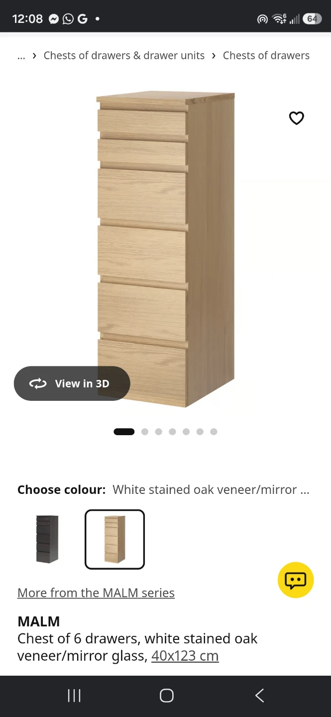 IKEA MALM Chest of 6 Drawers with Mirror - photo 3