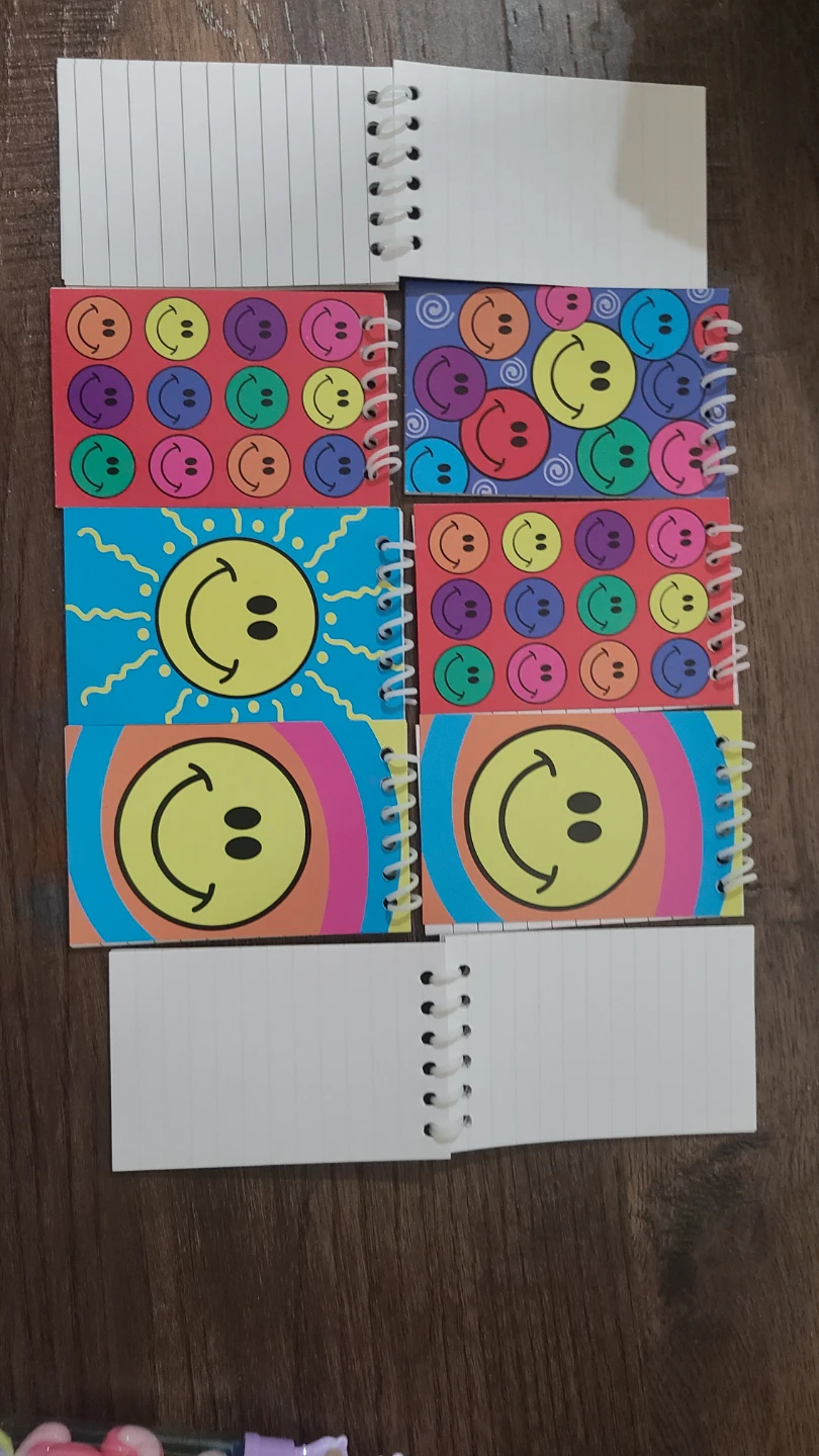 Set of 4 Smiley Face Mini Notebooks
