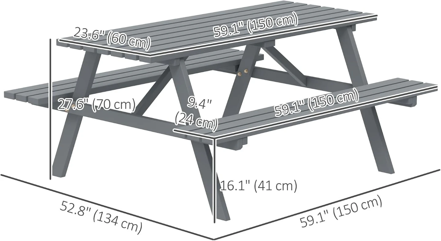 Outsunny New Picnic Table - photo 3