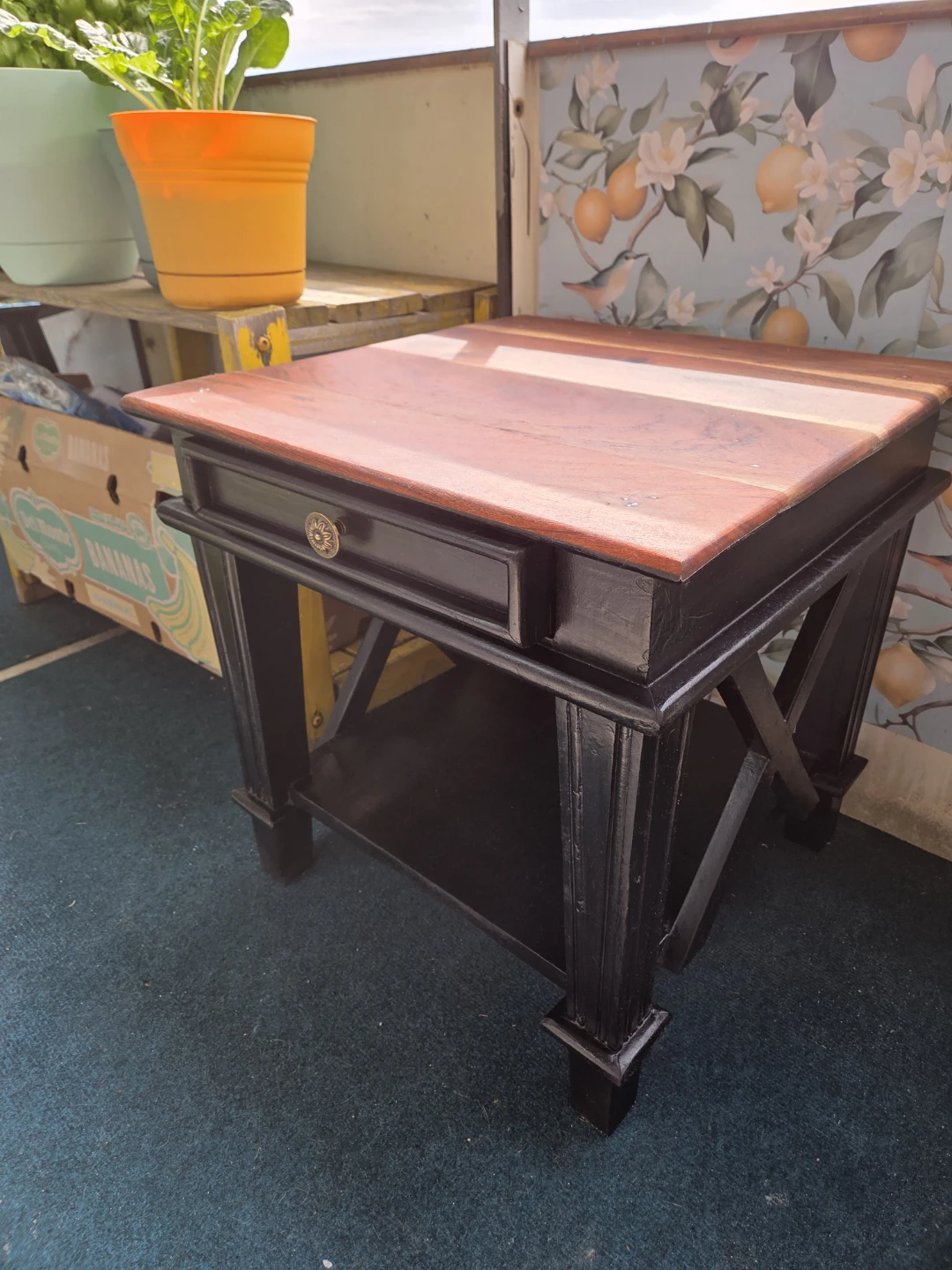 Wooden End Table with Drawer