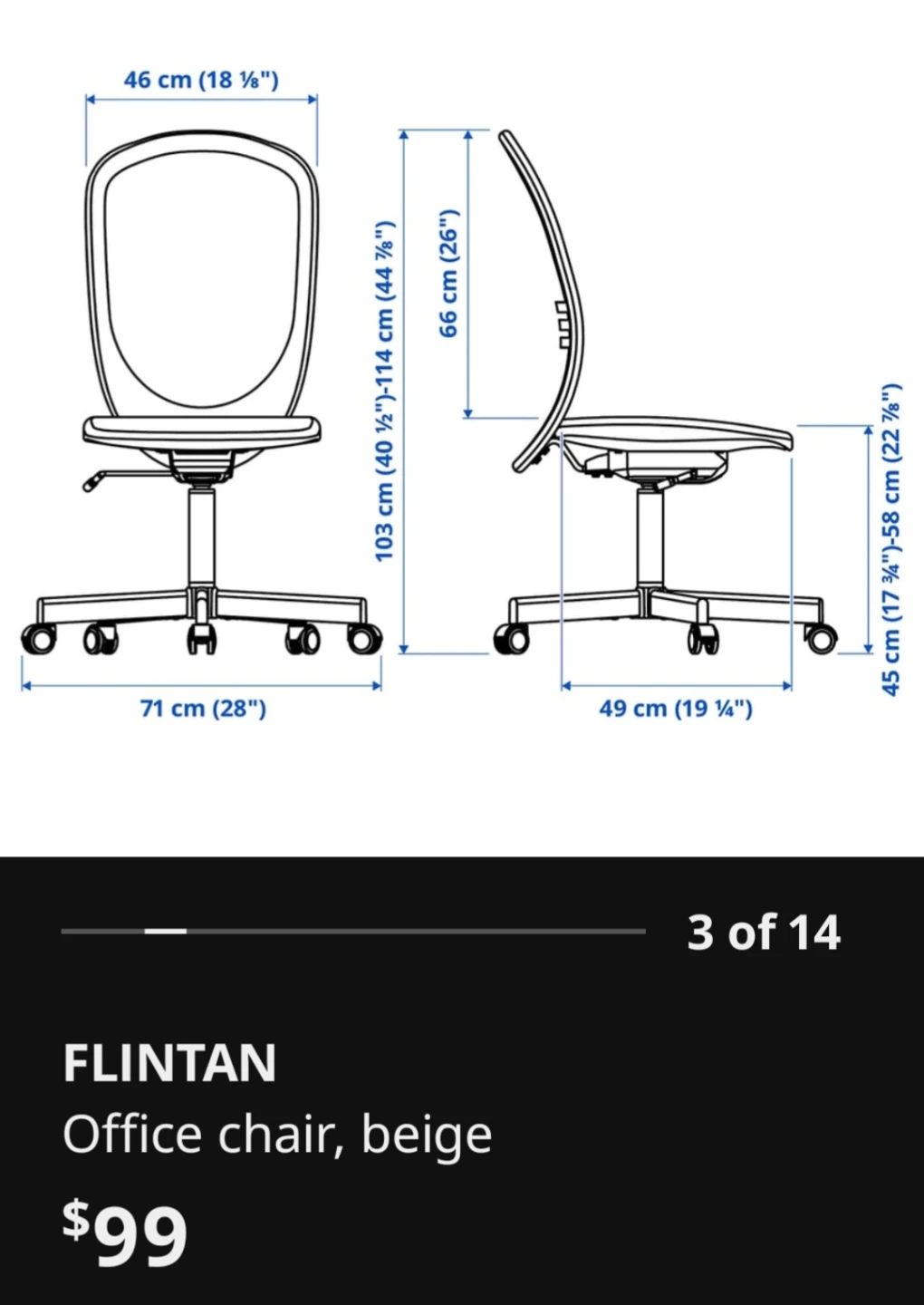 Ikea Flintan office chair (beige) - photo 4