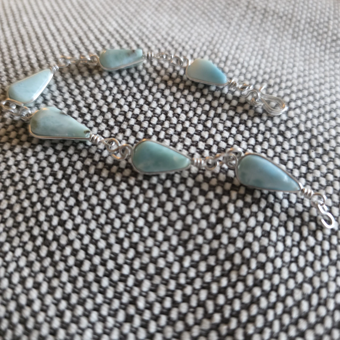Larimar Gemstone Sterling Silver Tone  Bracelet - photo 5
