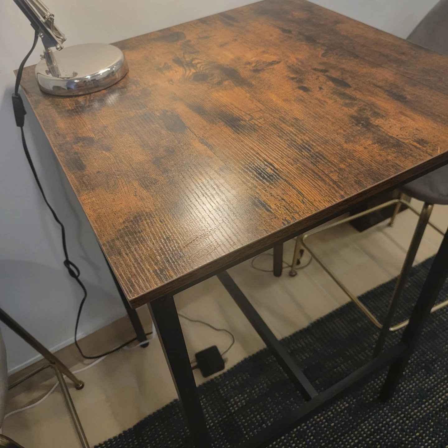 Industrial style bar table and 2 bar stools