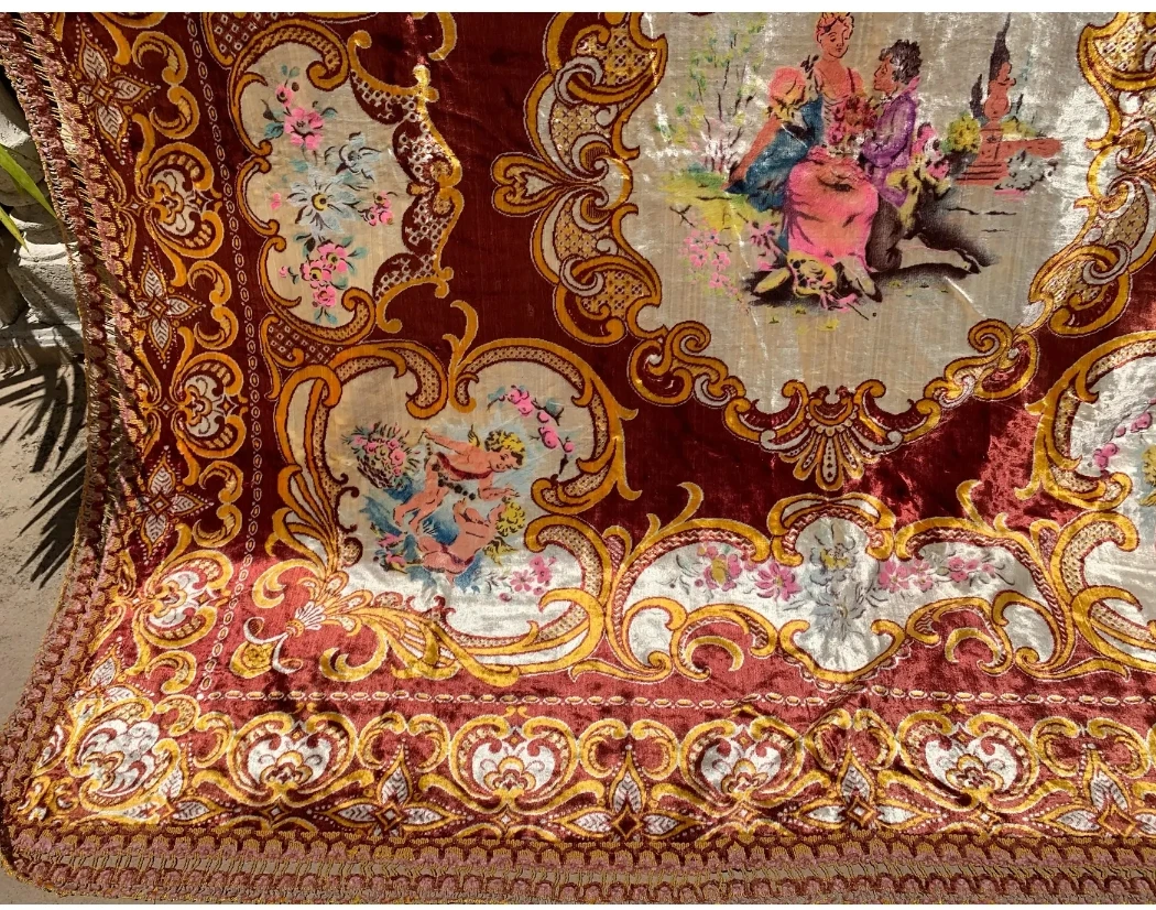 Vintage Baroque Style Velvet Bedspread - photo 4