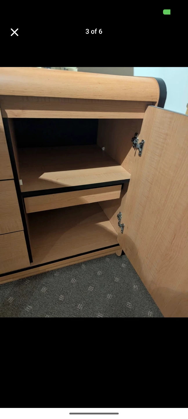 Wooden Dresser with 3 Drawers , 4 shelves and hidden drawer - photo 3