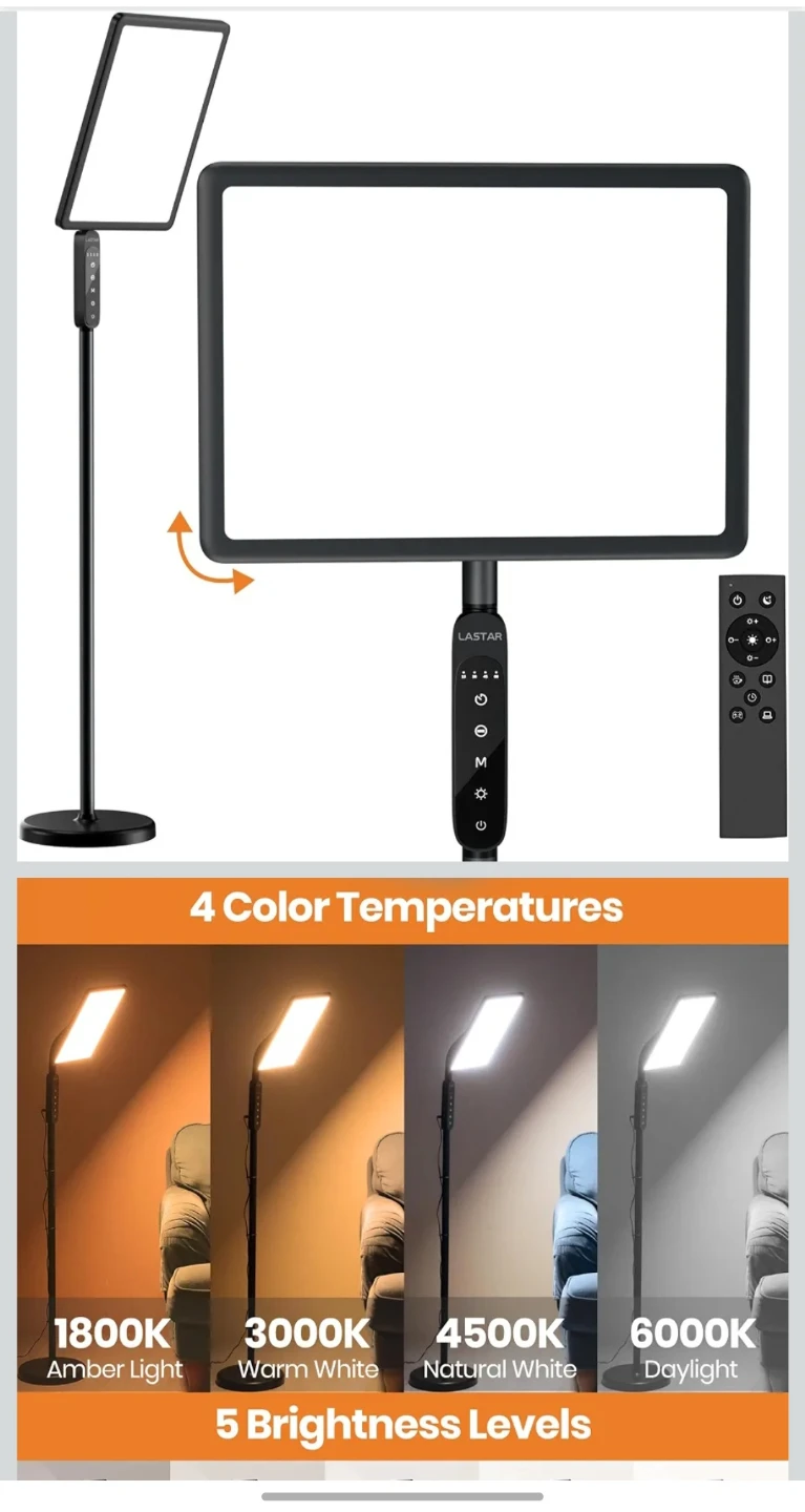 LASTAR Floor Light Therapy Lamp with Remote - photo 4
