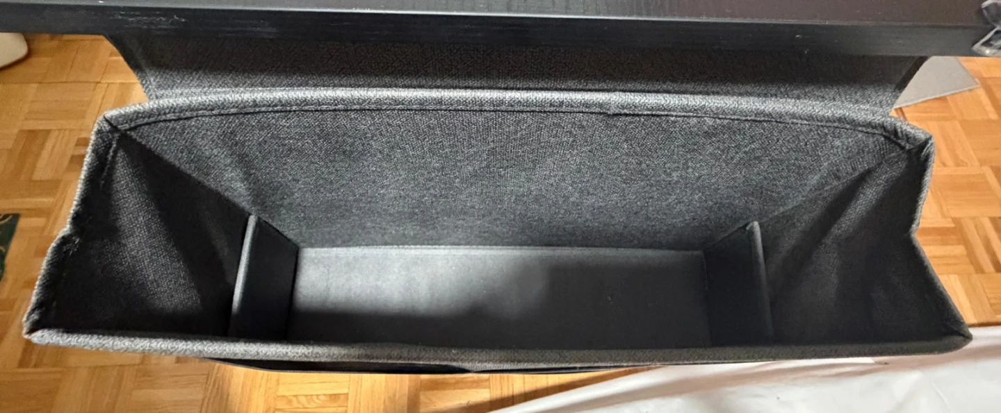 Black Desk with Fabric Storage Pocket - photo 4