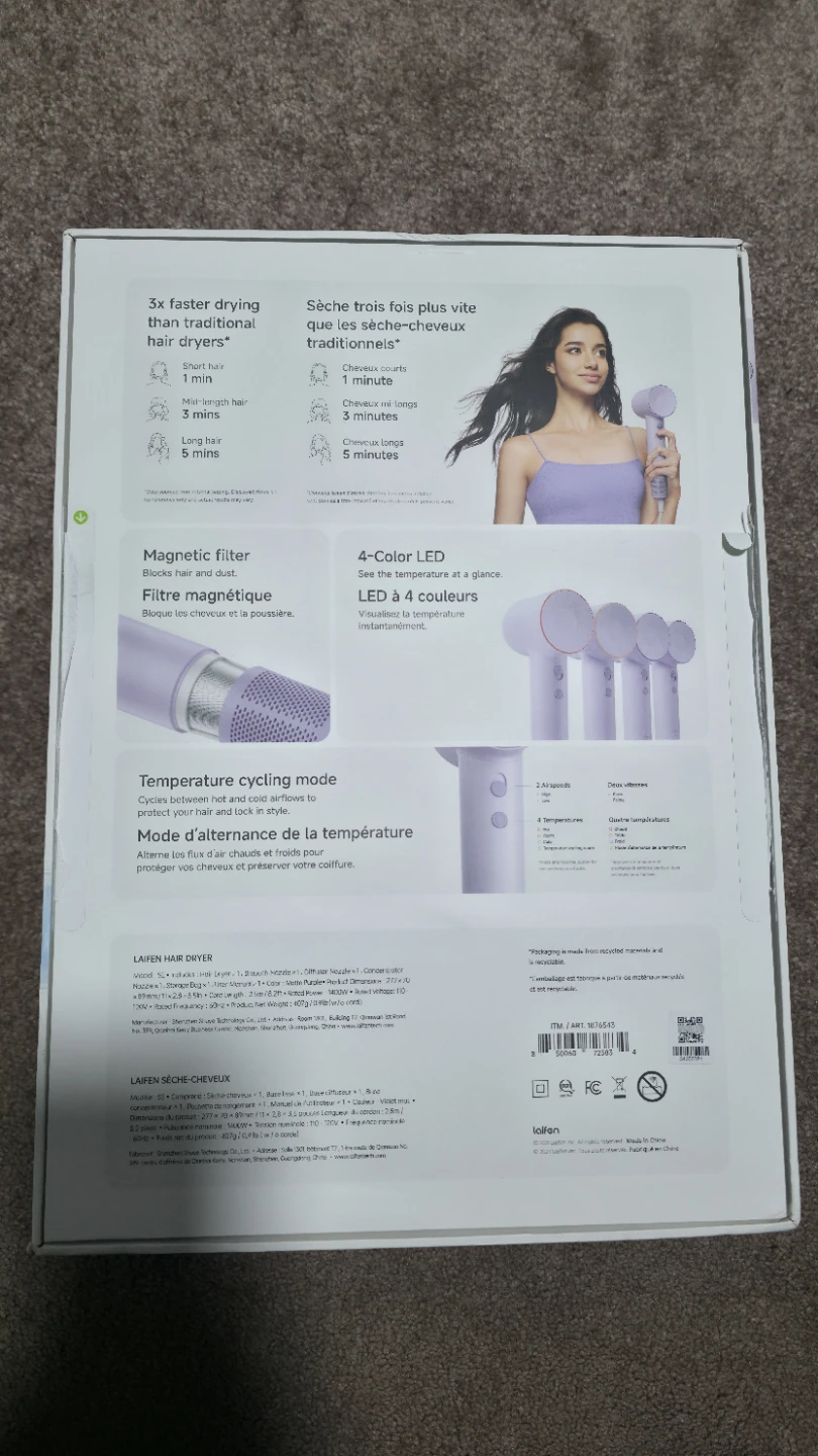 Laifen SE High-Speed Hair Dryer - Matte Purple - photo 2